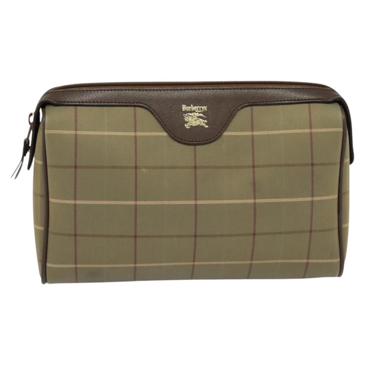 Burberry Nova Check Beige Canvas Clutch Bag (Pre-Owned)