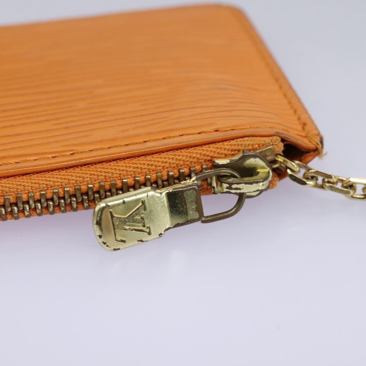 Louis Vuitton Pochette Clés Orange Leather Wallet (Pre-Owned)