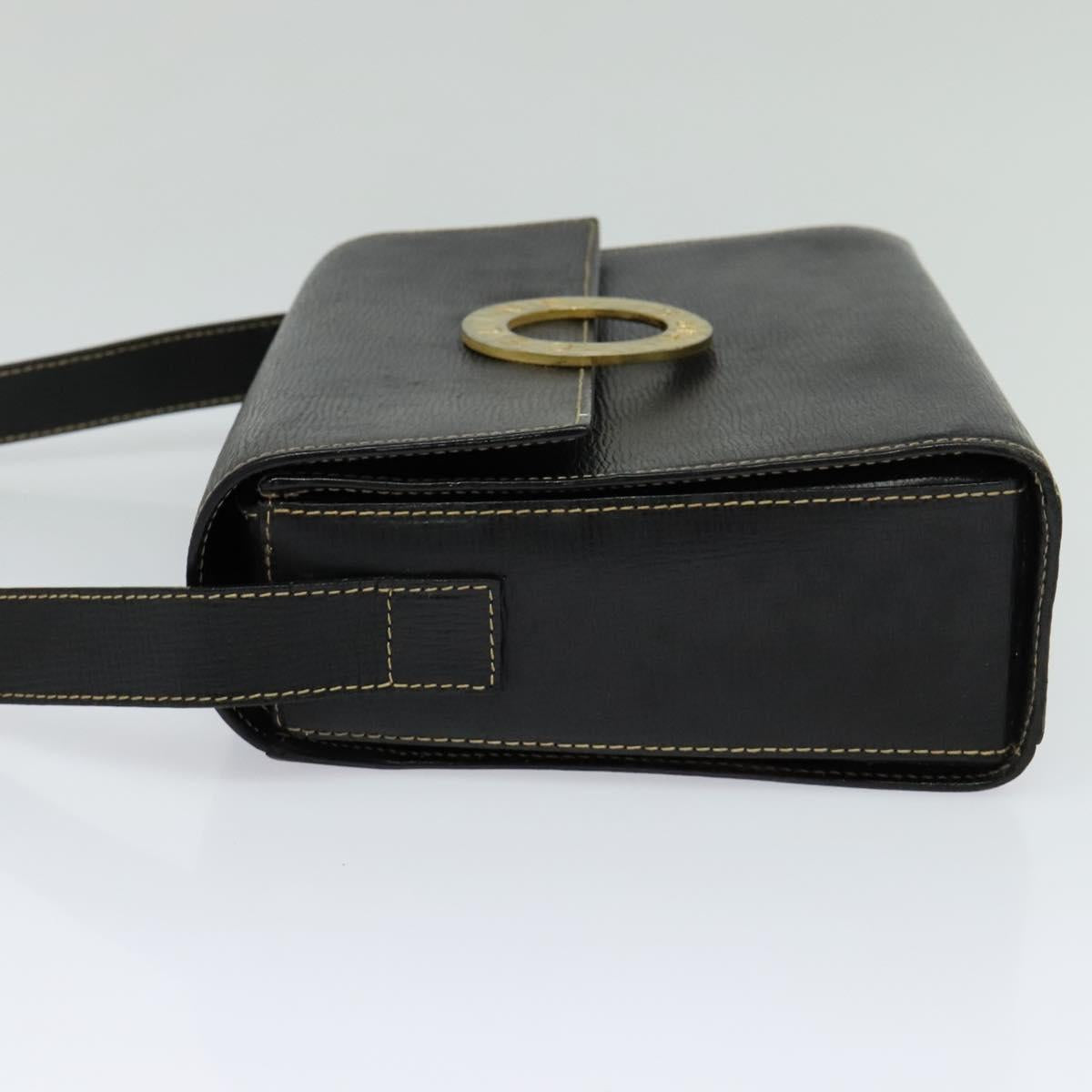 Céline Triomphe Vintage Black Leather Shoulder Bag (Pre-Owned)