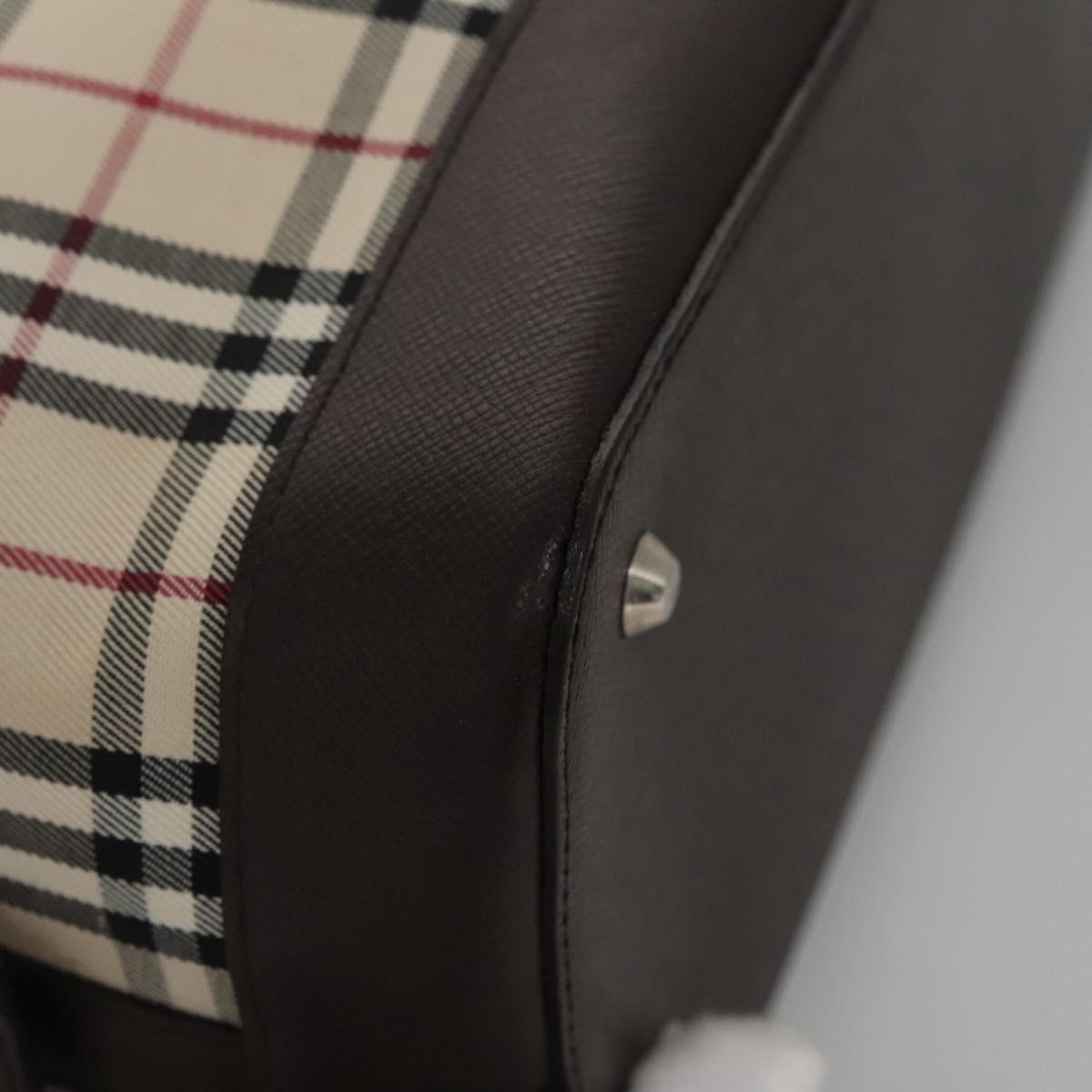 Burberry Nova Check Beige Canvas Handbag (Pre-Owned)