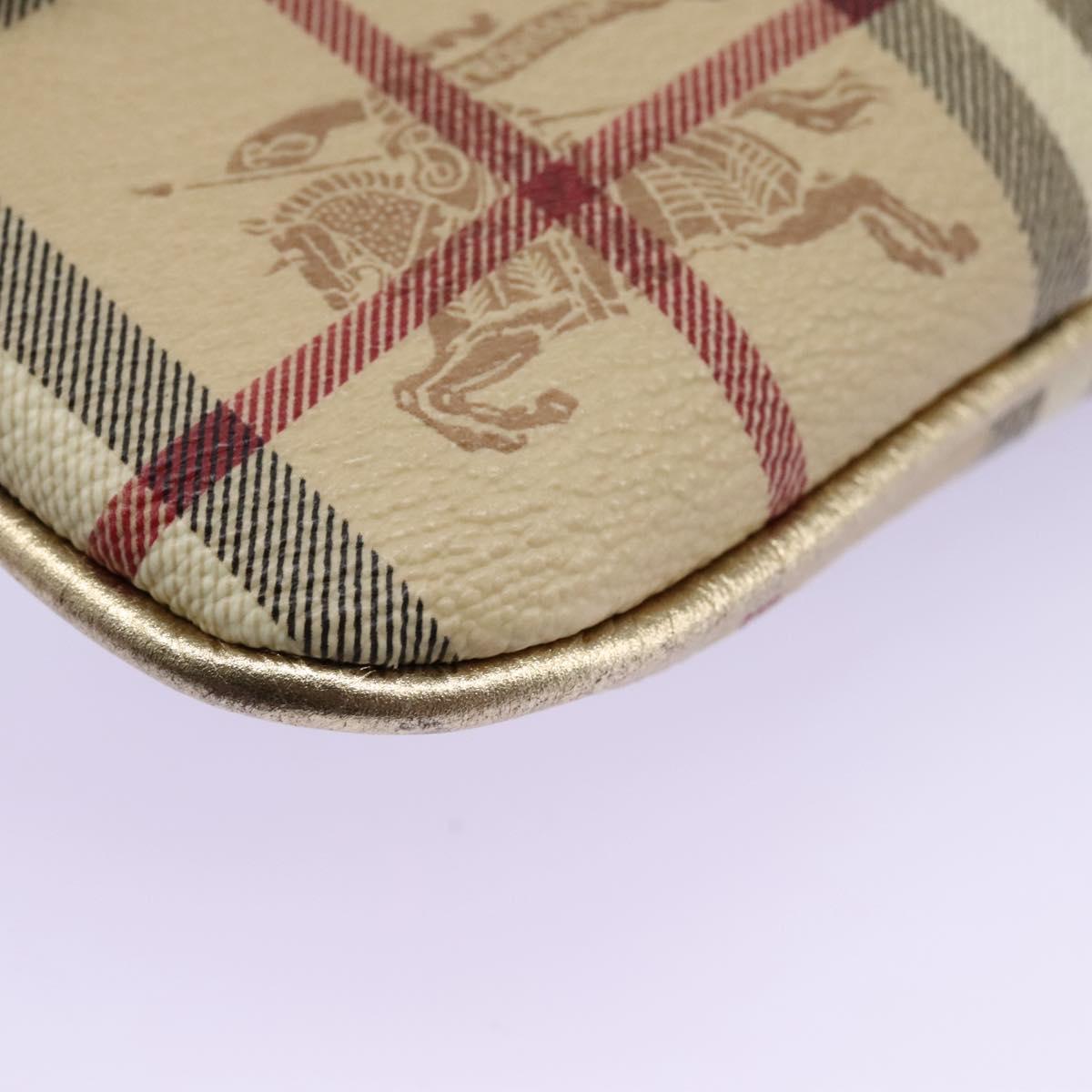 Burberry Haymarket Beige Canvas Shoulder Bag (Pre-Owned)