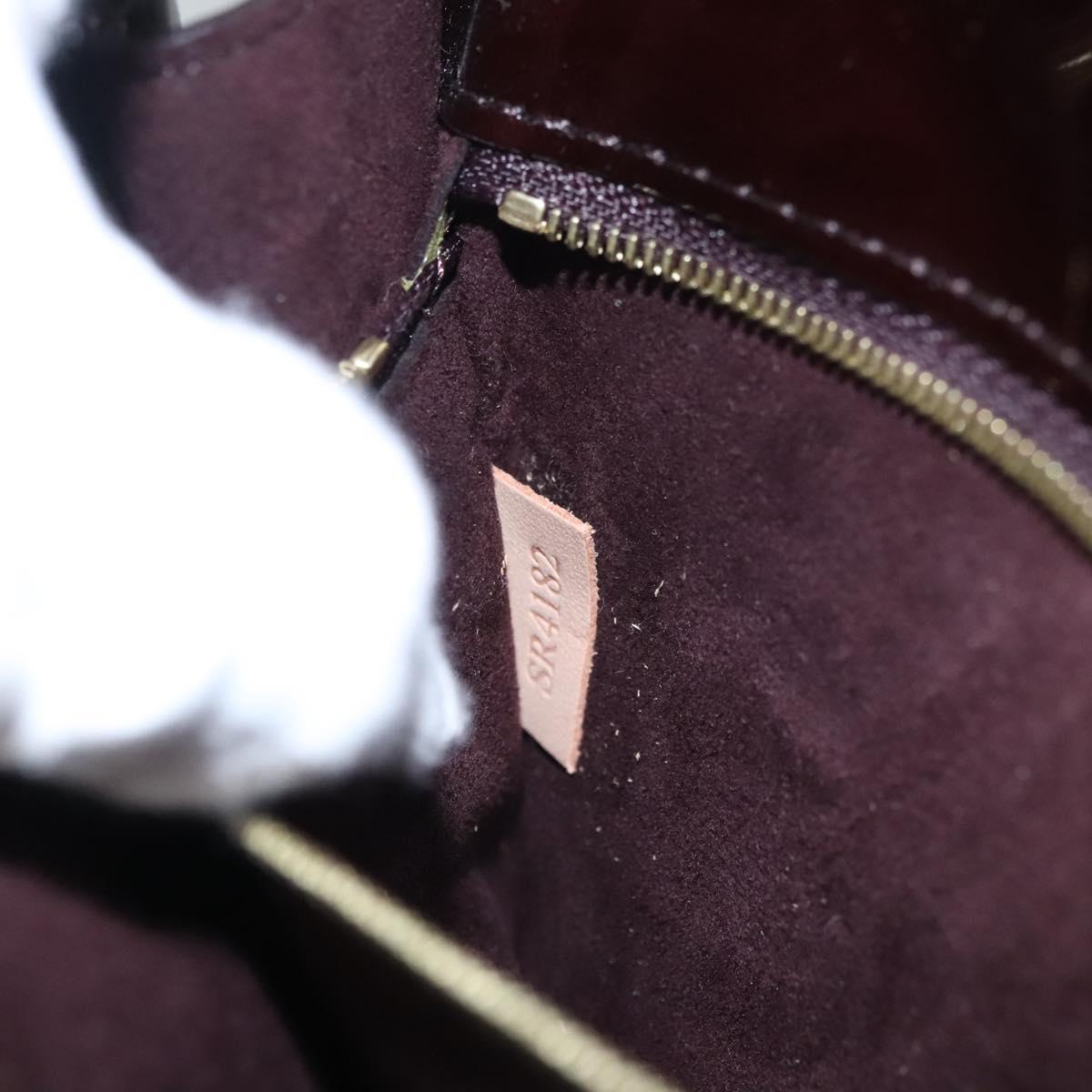 Louis Vuitton Monceau Burgundy Patent Leather Handbag (Pre-Owned)
