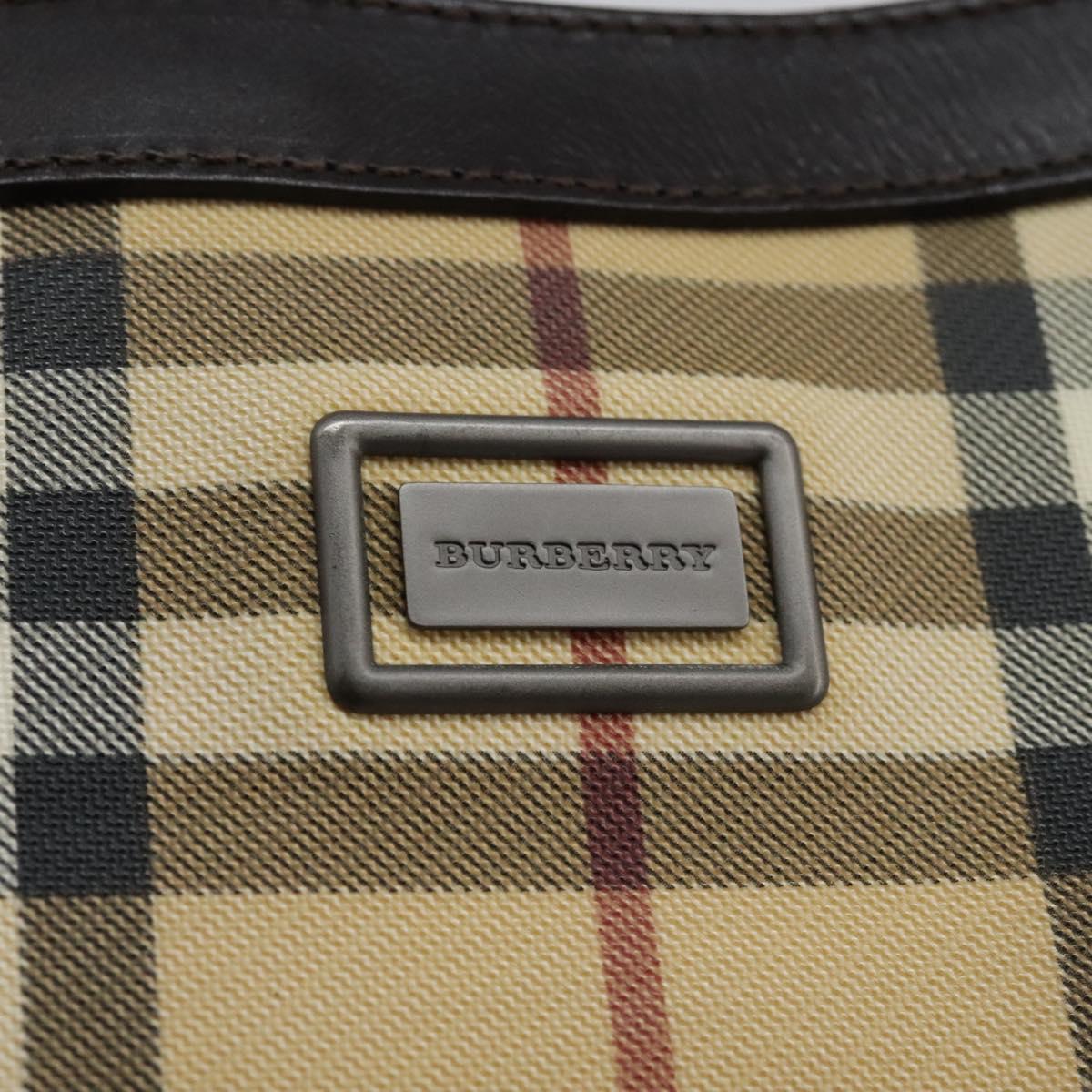 Burberry Nova Check Beige Canvas Shoulder Bag (Pre-Owned)