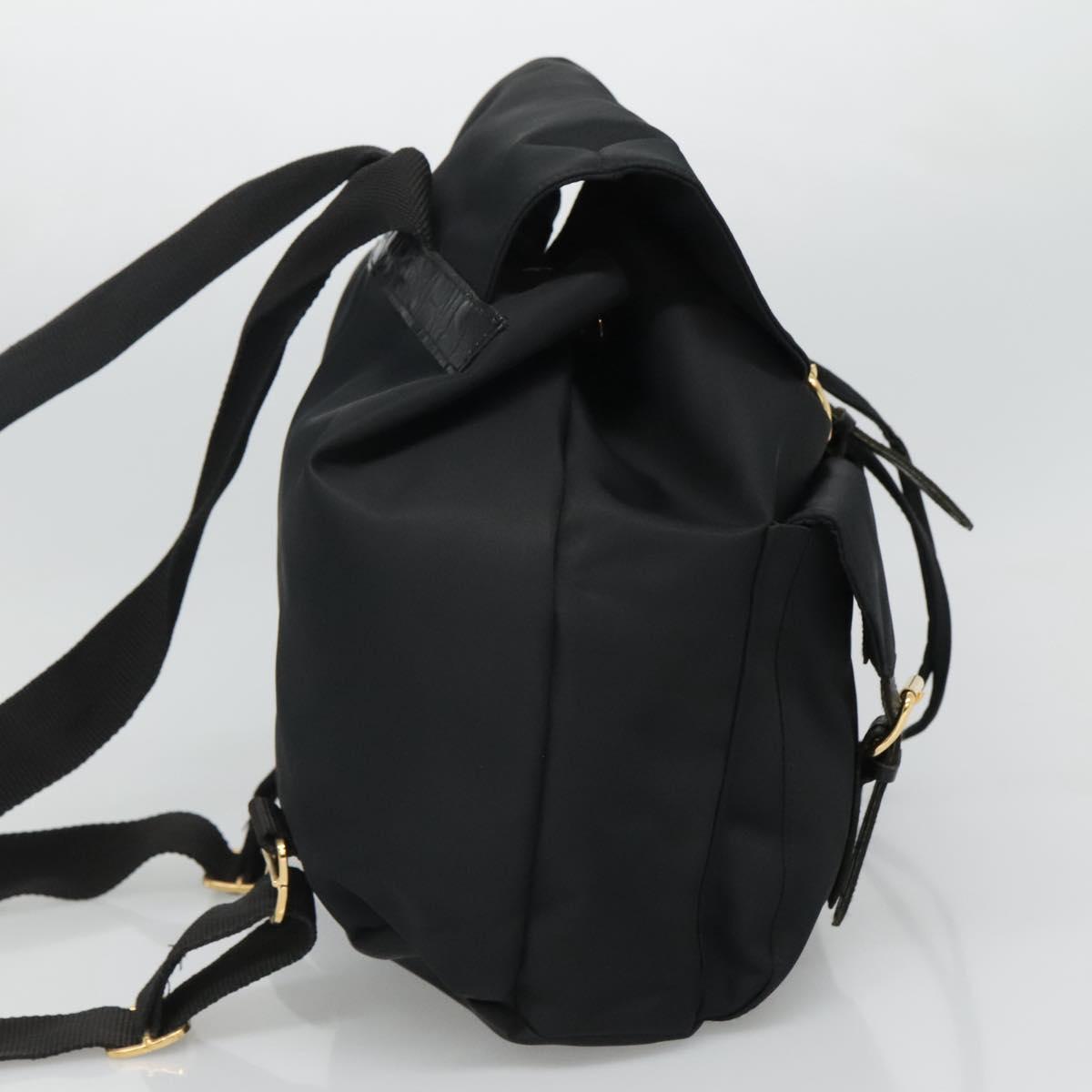 Versace Gianni Black Synthetic Backpack Bag (Pre-Owned)