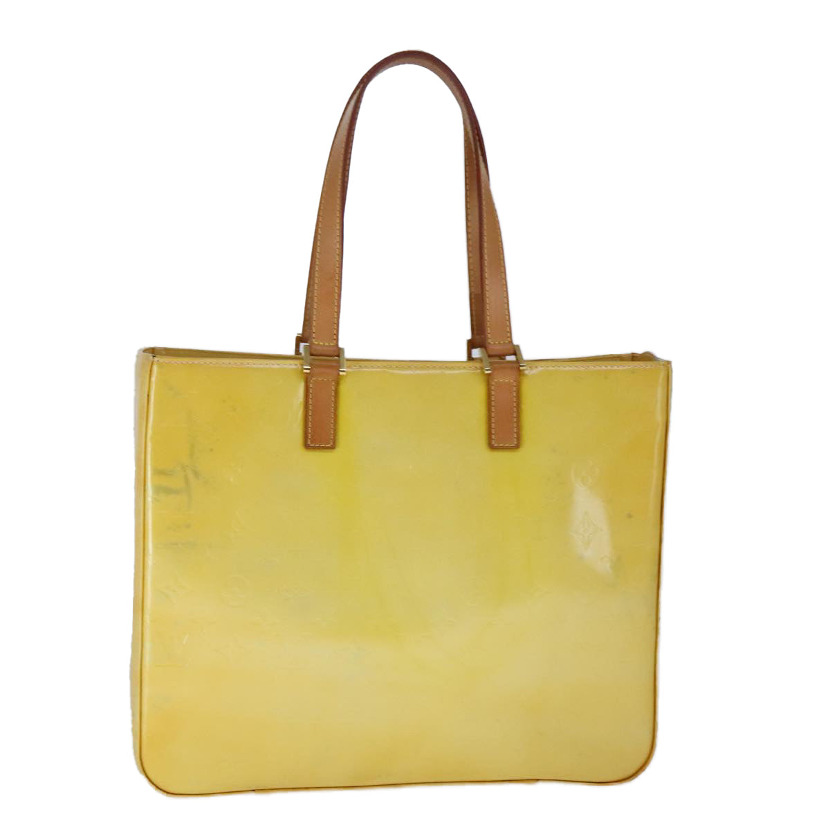 Louis Vuitton Columbus Yellow Patent Leather Tote Bag (Pre-Owned)
