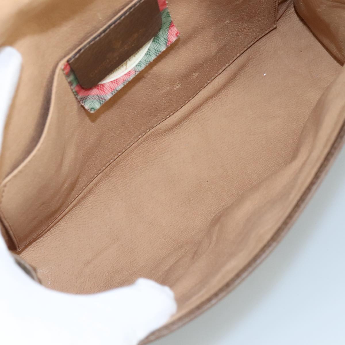 Gucci Ophidia Beige Canvas Clutch Bag (Pre-Owned)