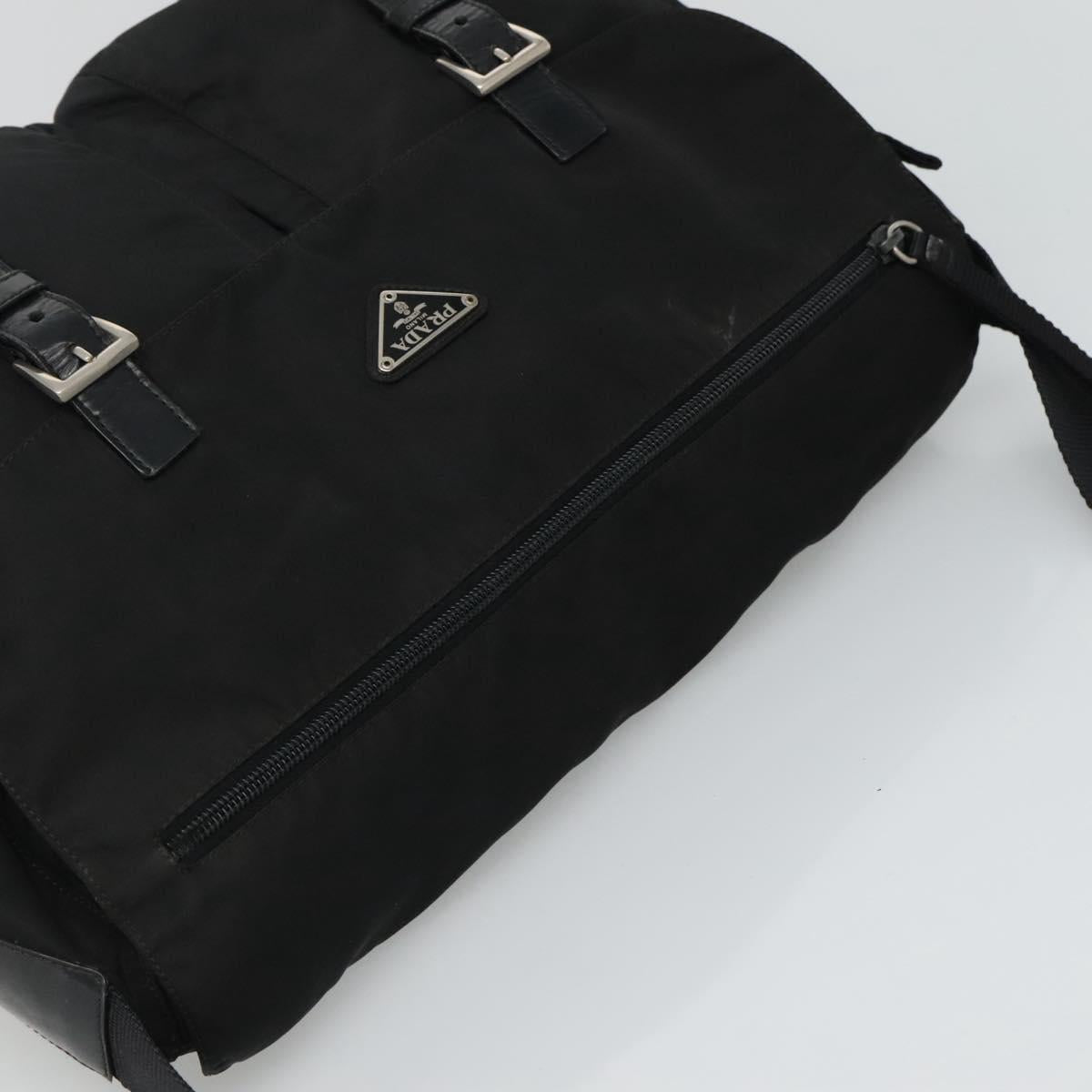 Prada Vela Black Synthetic Shoulder Bag (Pre-Owned)
