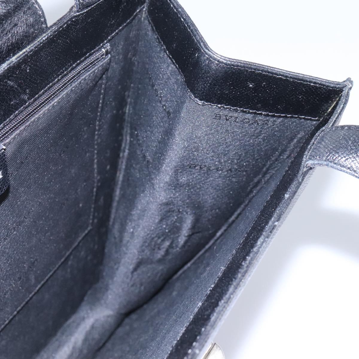 Bulgari Logo Mania Black Leather Handbag (Pre-Owned)