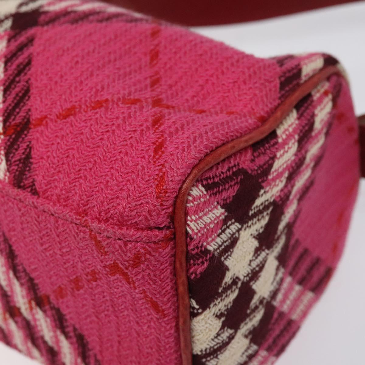 Burberry Nova Check Pink Canvas Handbag (Pre-Owned)