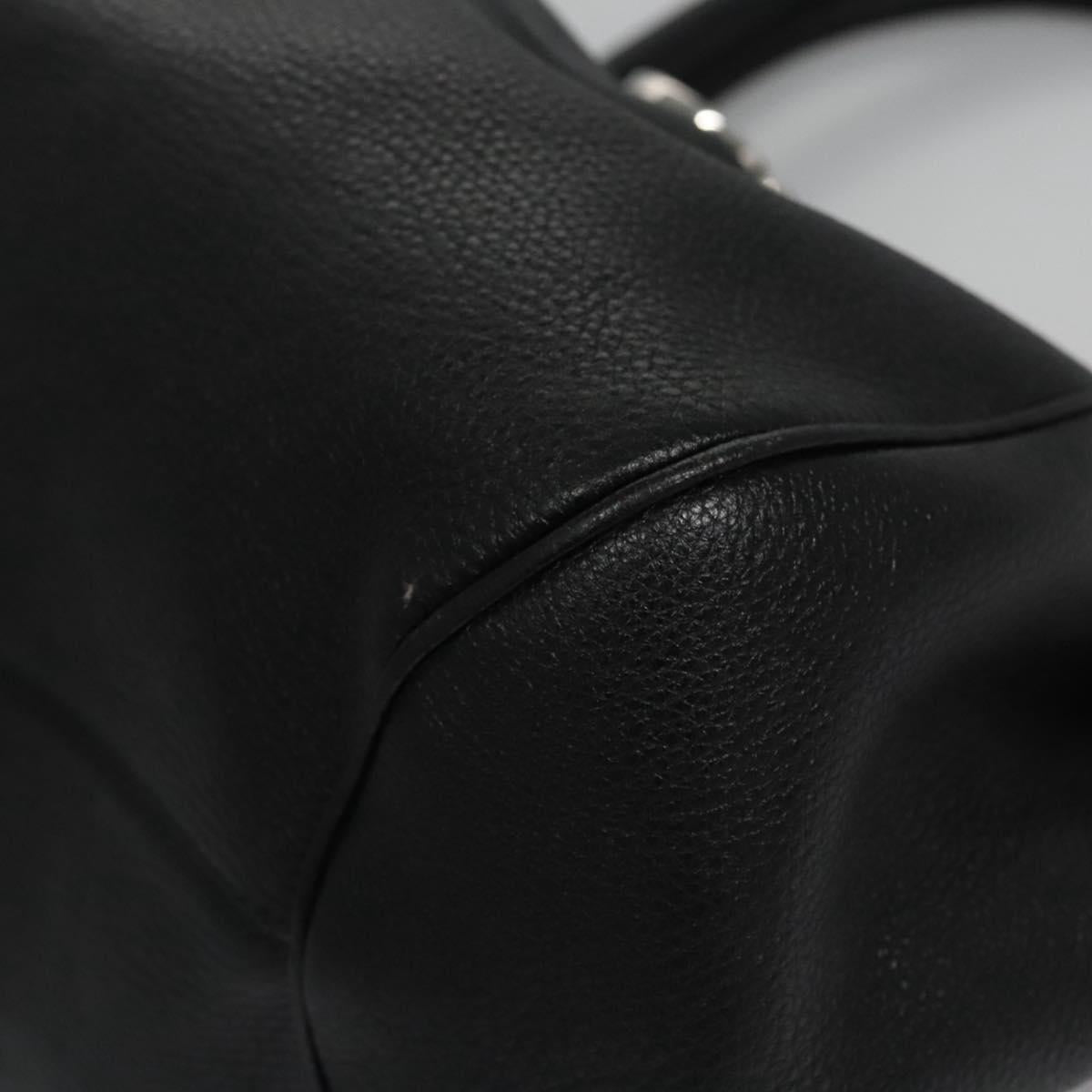 Salvatore Ferragamo Gancini Black Leather Handbag (Pre-Owned)