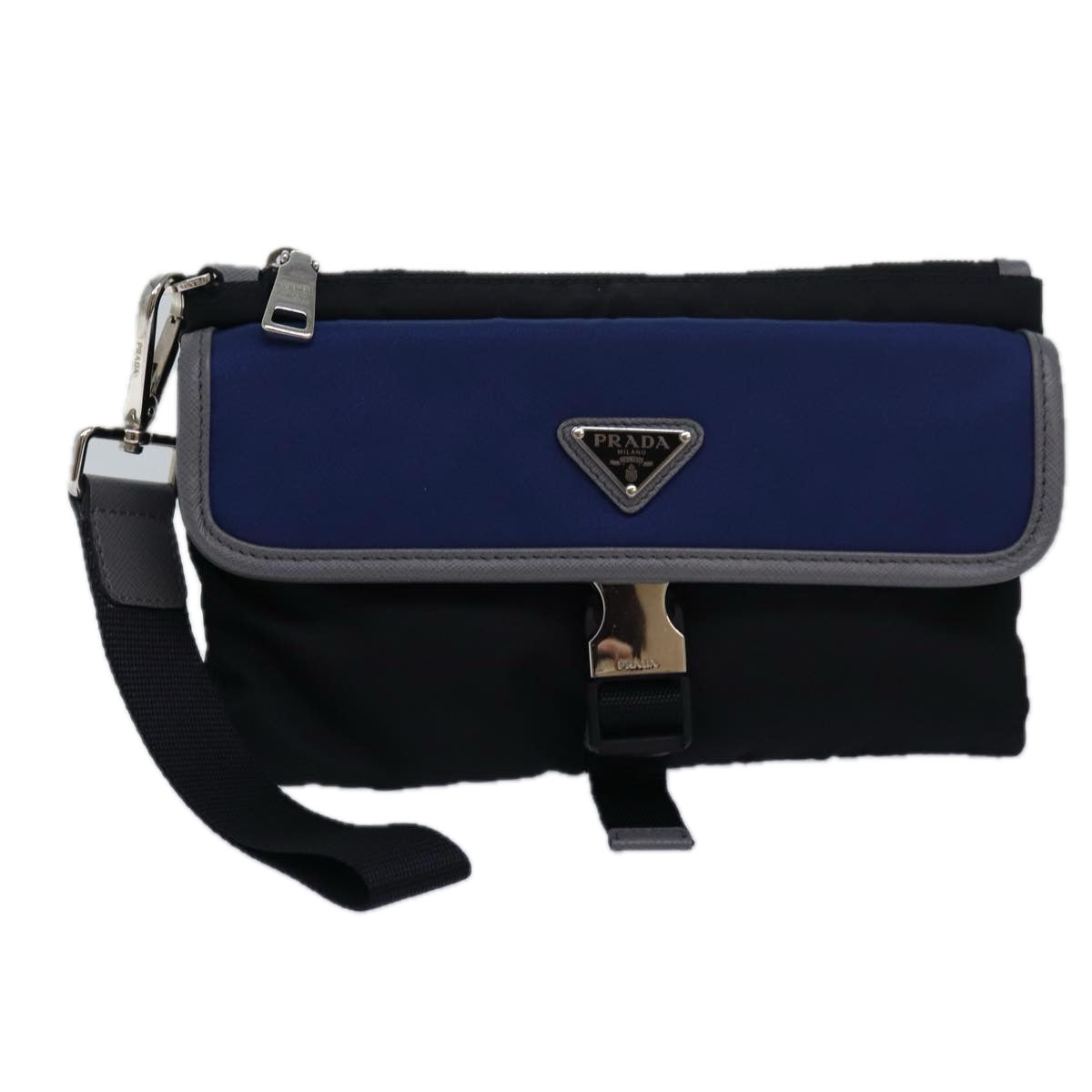 Prada Black Synthetic Clutch Bag (Pre-Owned)