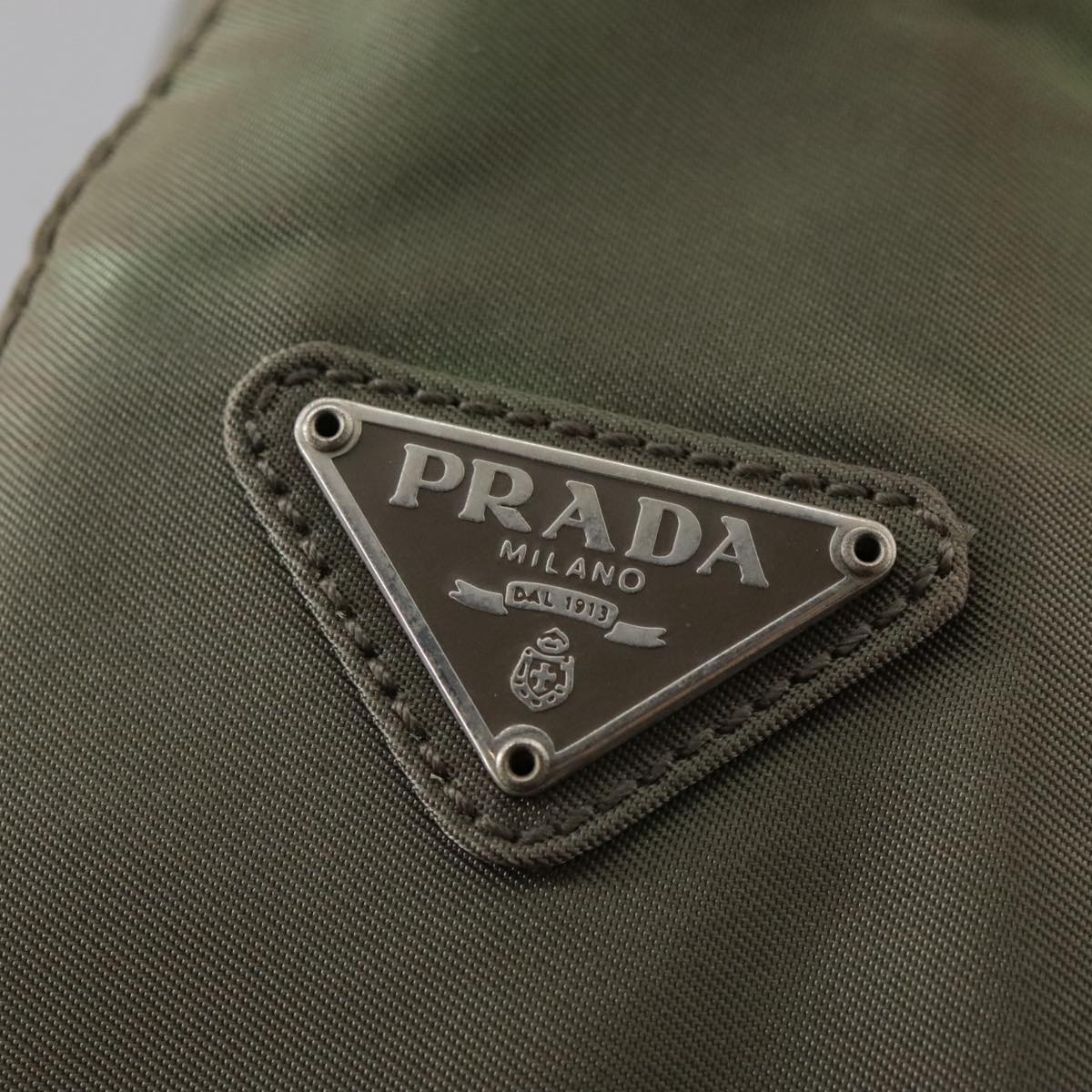 Prada Tessuto Khaki Synthetic Shoulder Bag (Pre-Owned)