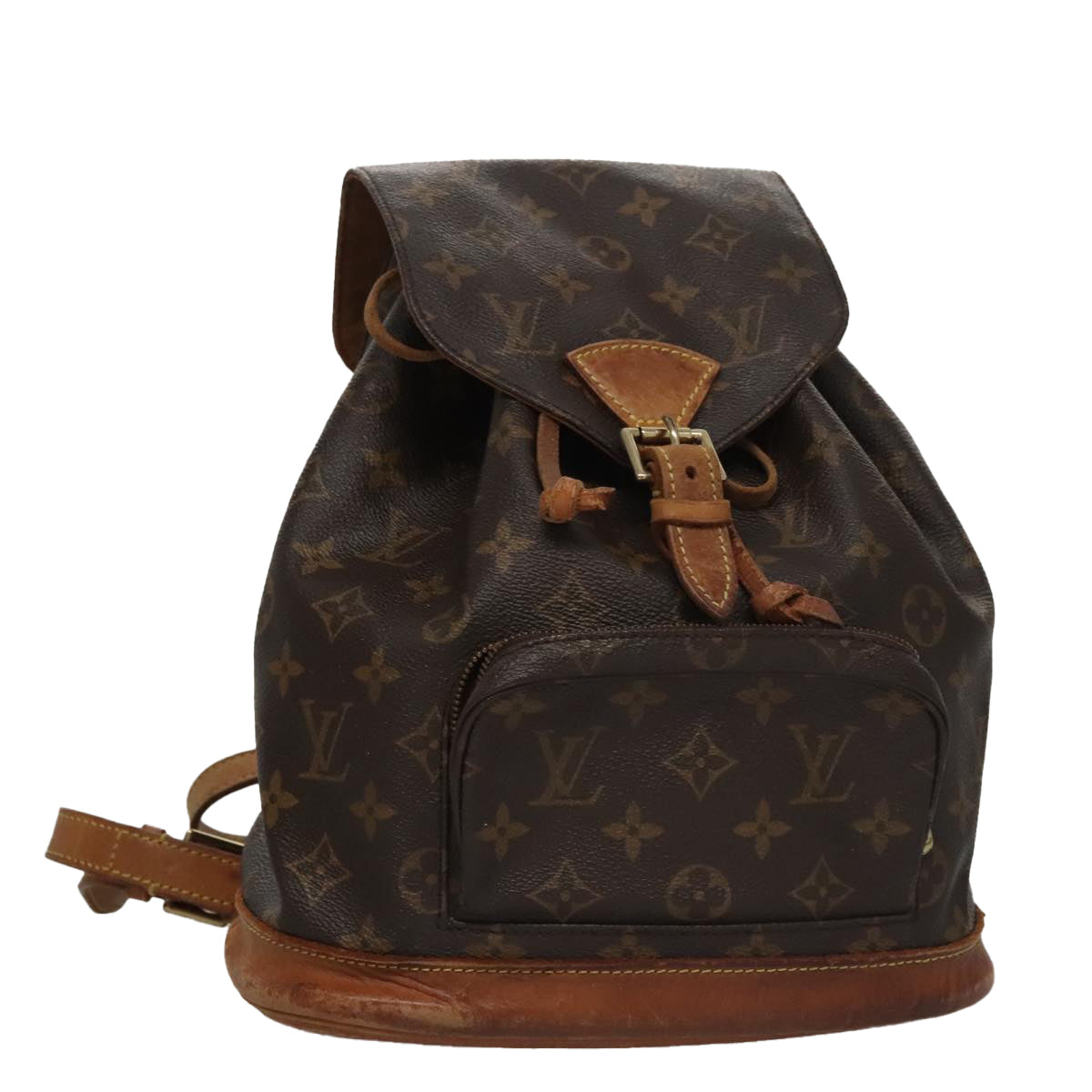 Louis Vuitton Montsouris Mm Brown Canvas Backpack Bag (Pre-Owned)