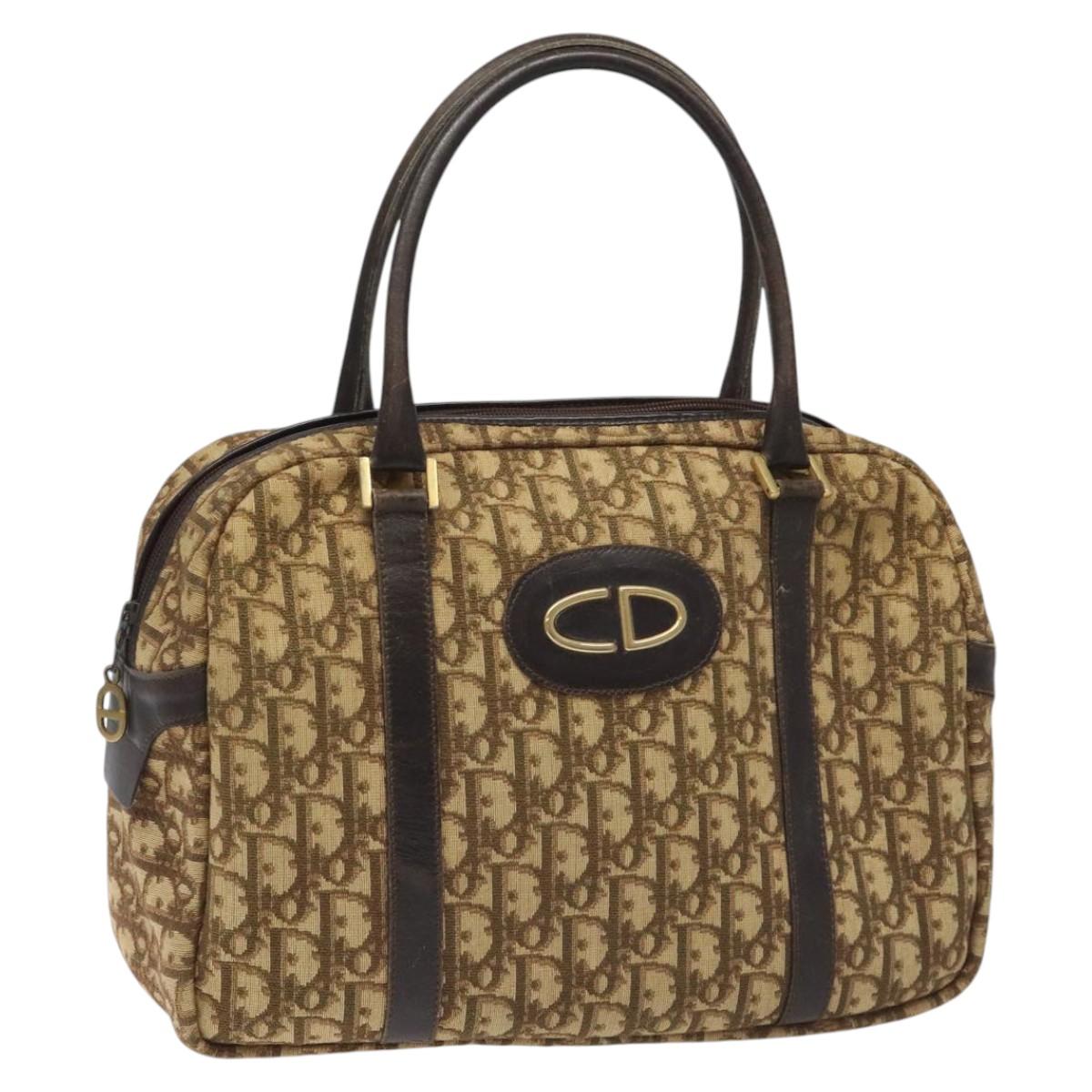 Dior Trotter Brown Canvas Handbag (Pre-Owned)