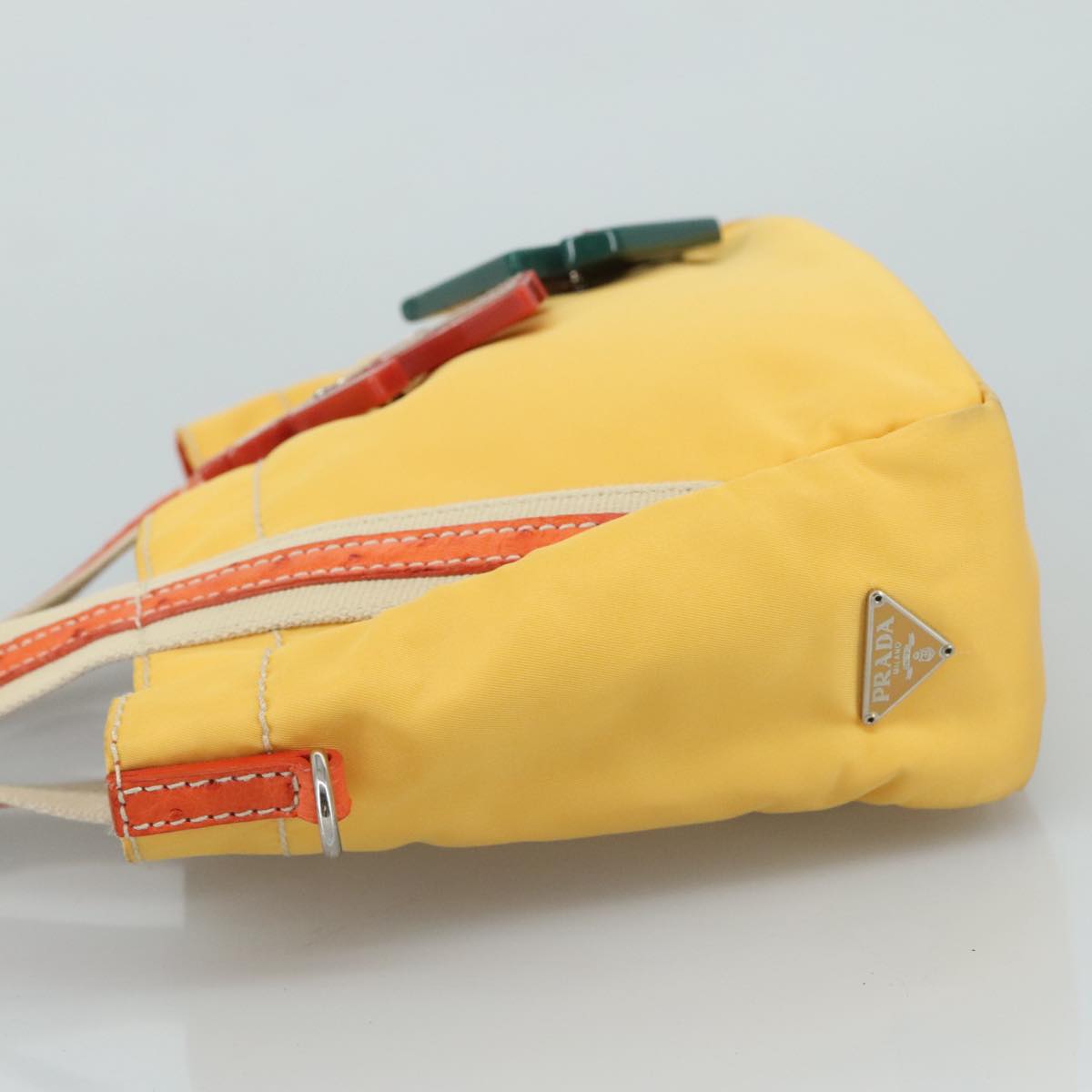 Prada Tessuto Yellow Canvas Handbag (Pre-Owned)