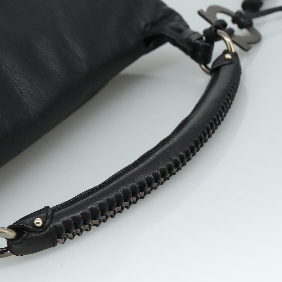 Salvatore Ferragamo Black Leather Handbag (Pre-Owned)