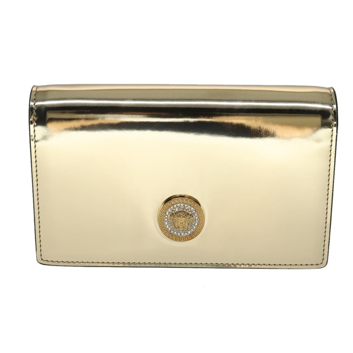 Versace Medusa Gold Patent Leather Shoulder Bag (Pre-Owned)