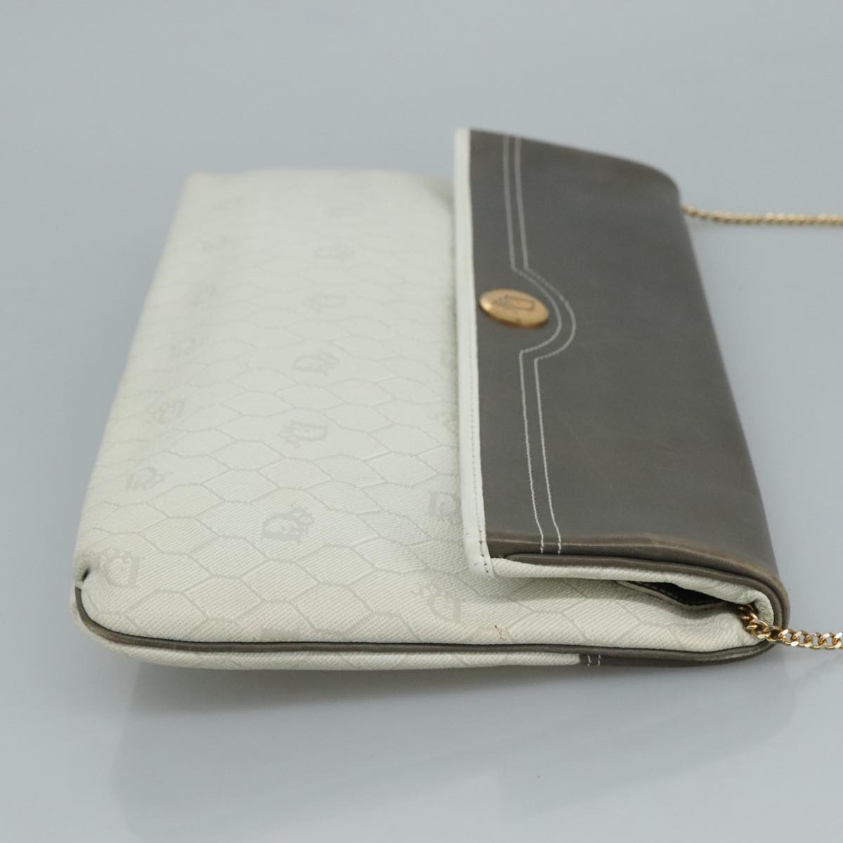 Dior Honeycomb White Canvas Shoulder Bag (Pre-Owned)