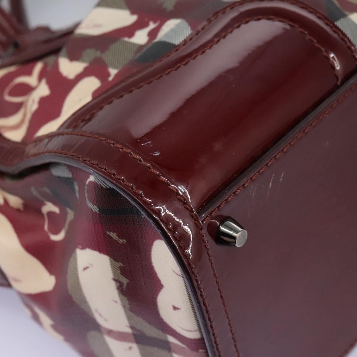 Burberry Heart Burgundy Canvas Travel Bag (Pre-Owned)