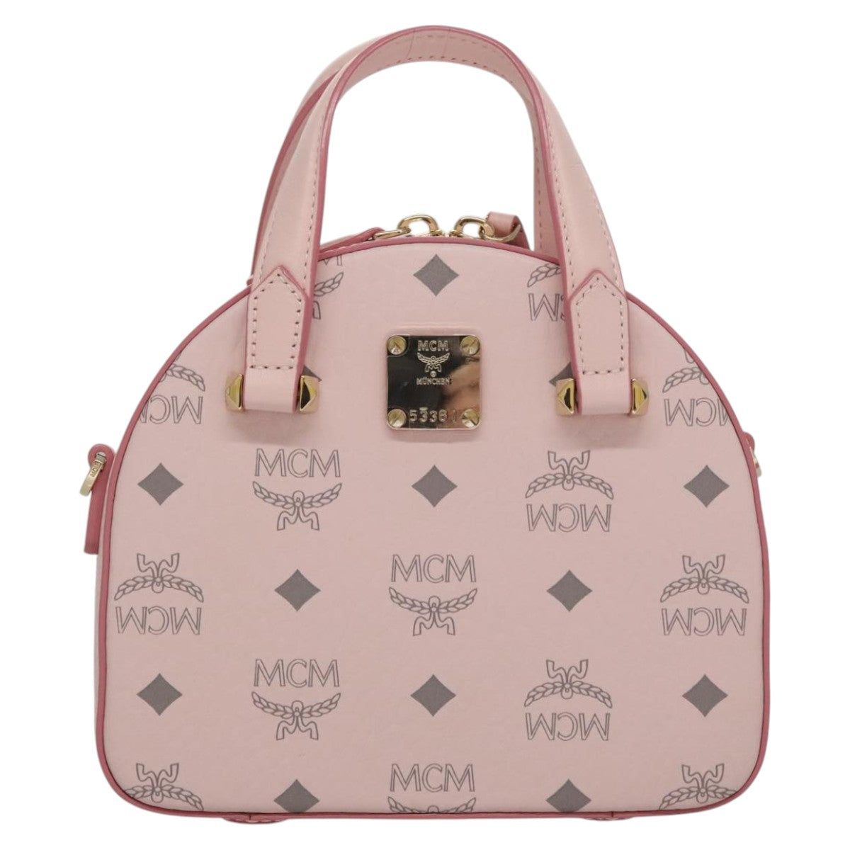 MCM Visetos Pink Canvas Handbag (Pre-Owned)