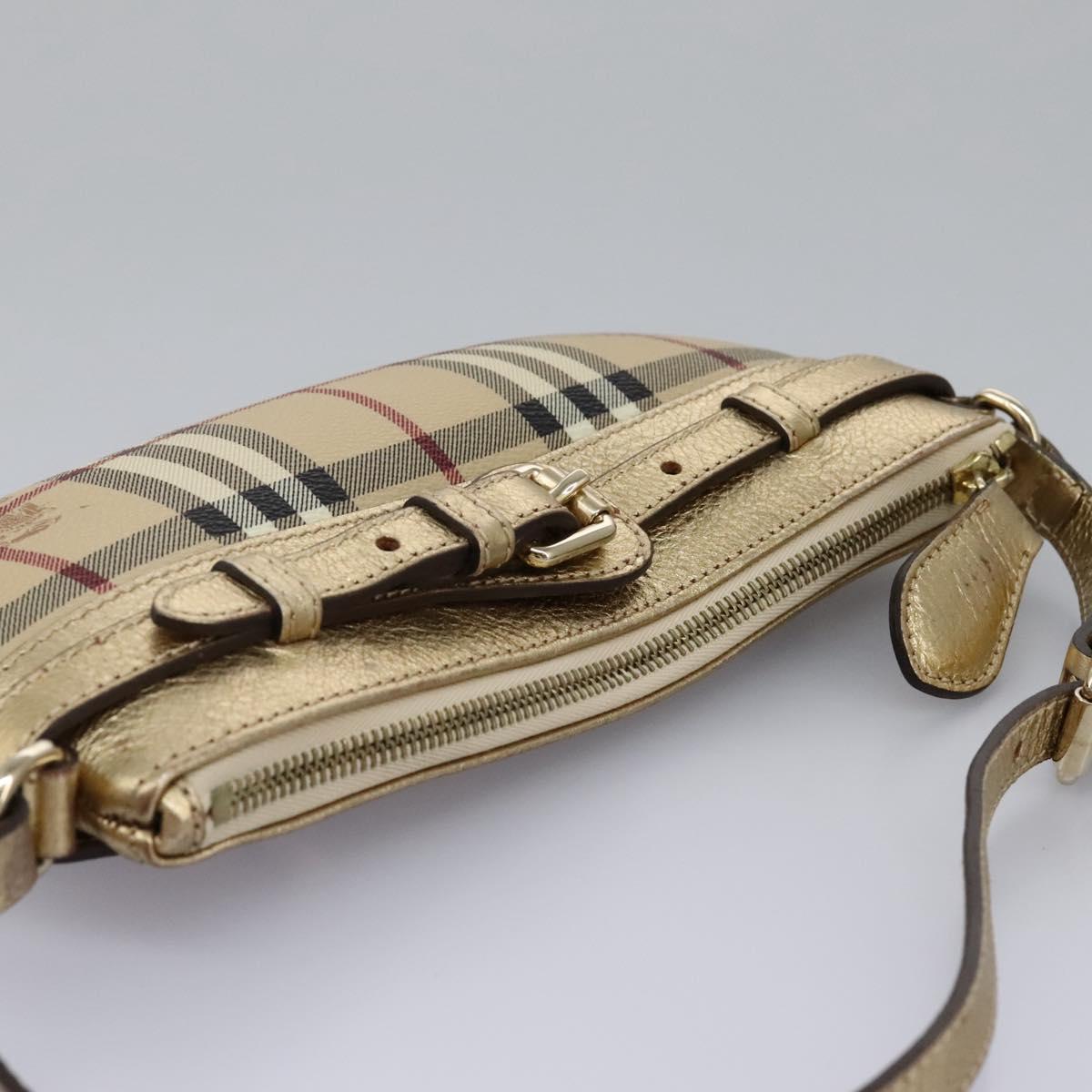 Burberry Haymarket Beige Canvas Shoulder Bag (Pre-Owned)