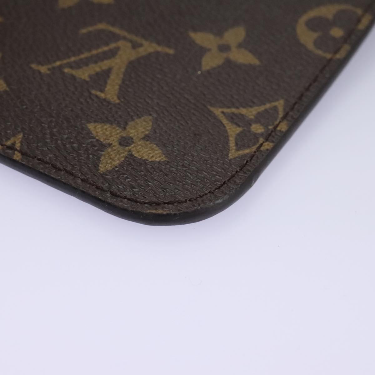 Louis Vuitton Neverfull Pouch Brown Canvas Clutch Bag (Pre-Owned)