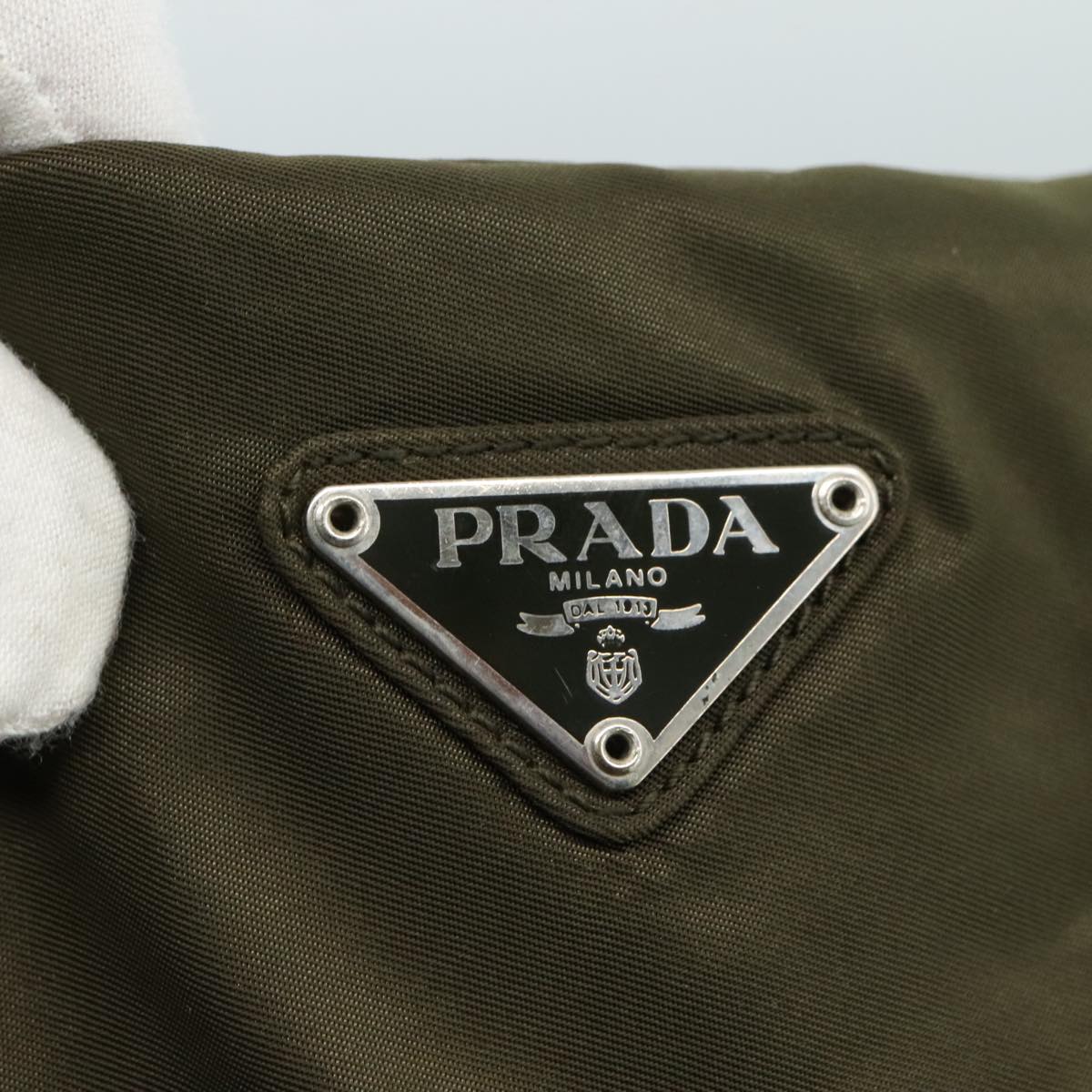 Prada Re-Nylon Khaki Synthetic Tote Bag (Pre-Owned)