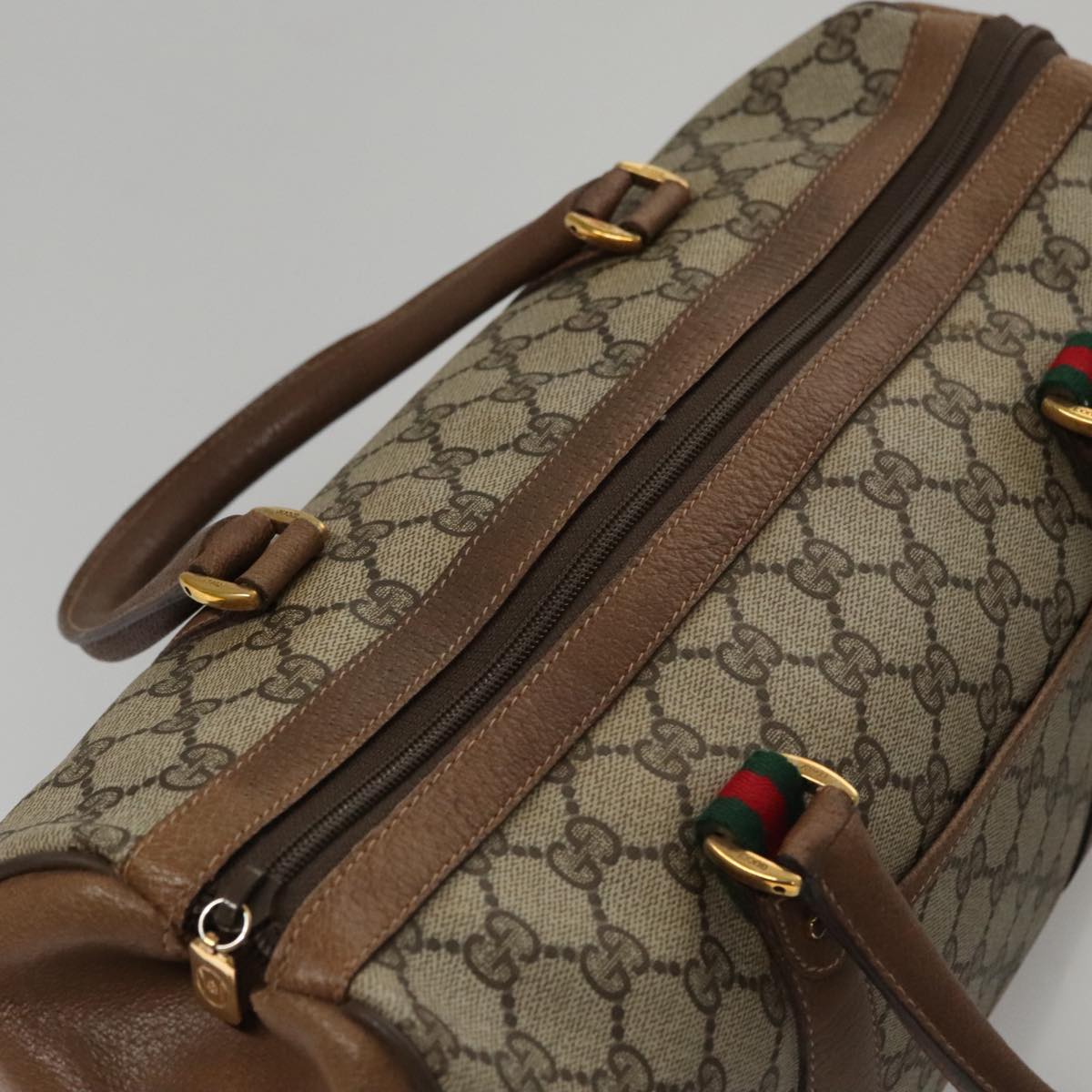 Gucci Sherry Beige Canvas Travel Bag (Pre-Owned)