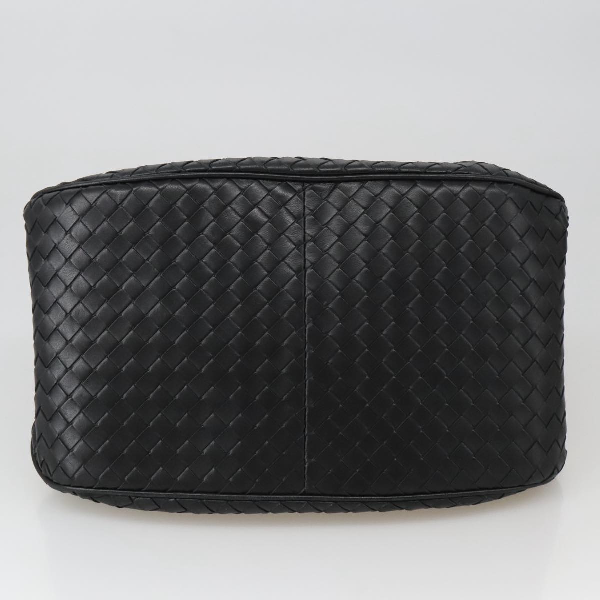Bottega Veneta Intrecciato Black Leather Handbag (Pre-Owned)