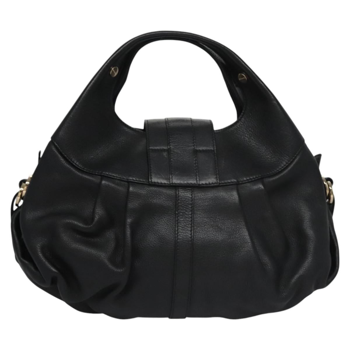 Bulgari Chandra Black Leather Handbag (Pre-Owned)