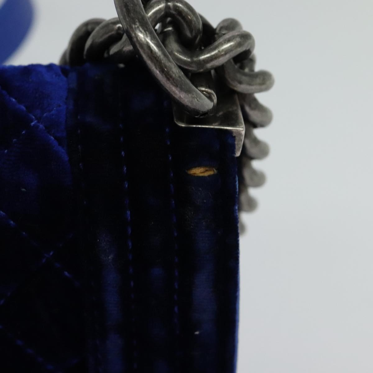 Chanel Boy Blue Velvet Shoulder Bag (Pre-Owned)