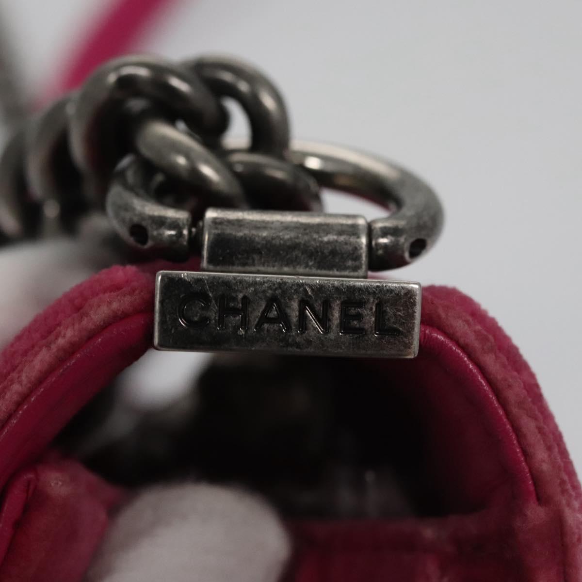 Chanel Boy Pink Velvet Shoulder Bag (Pre-Owned)