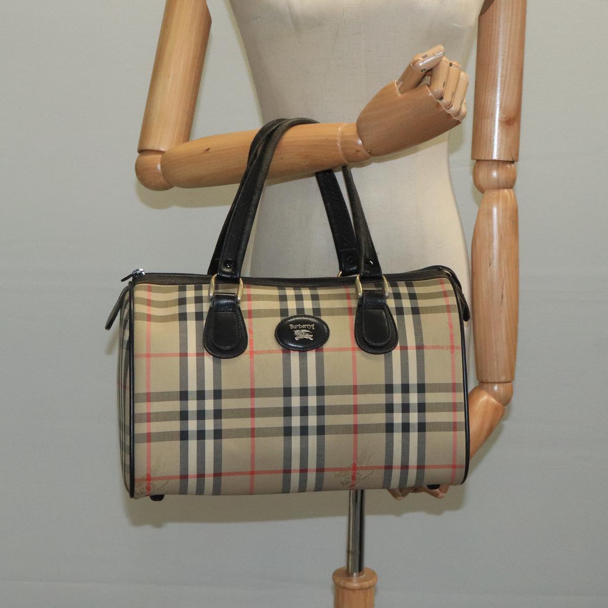 Burberry Nova Check Beige Canvas Travel Bag (Pre-Owned)