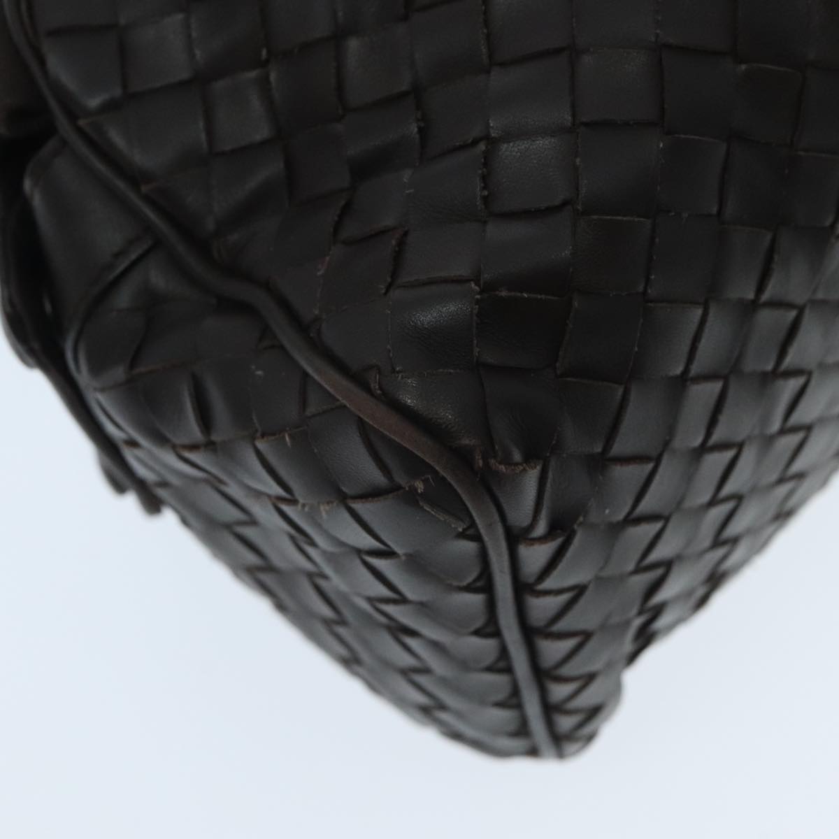Bottega Veneta Intrecciato Brown Leather Clutch Bag (Pre-Owned)