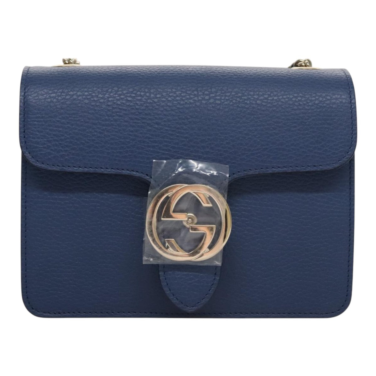 Gucci Interlocking Blue Leather Shoulder Bag (Pre-Owned)
