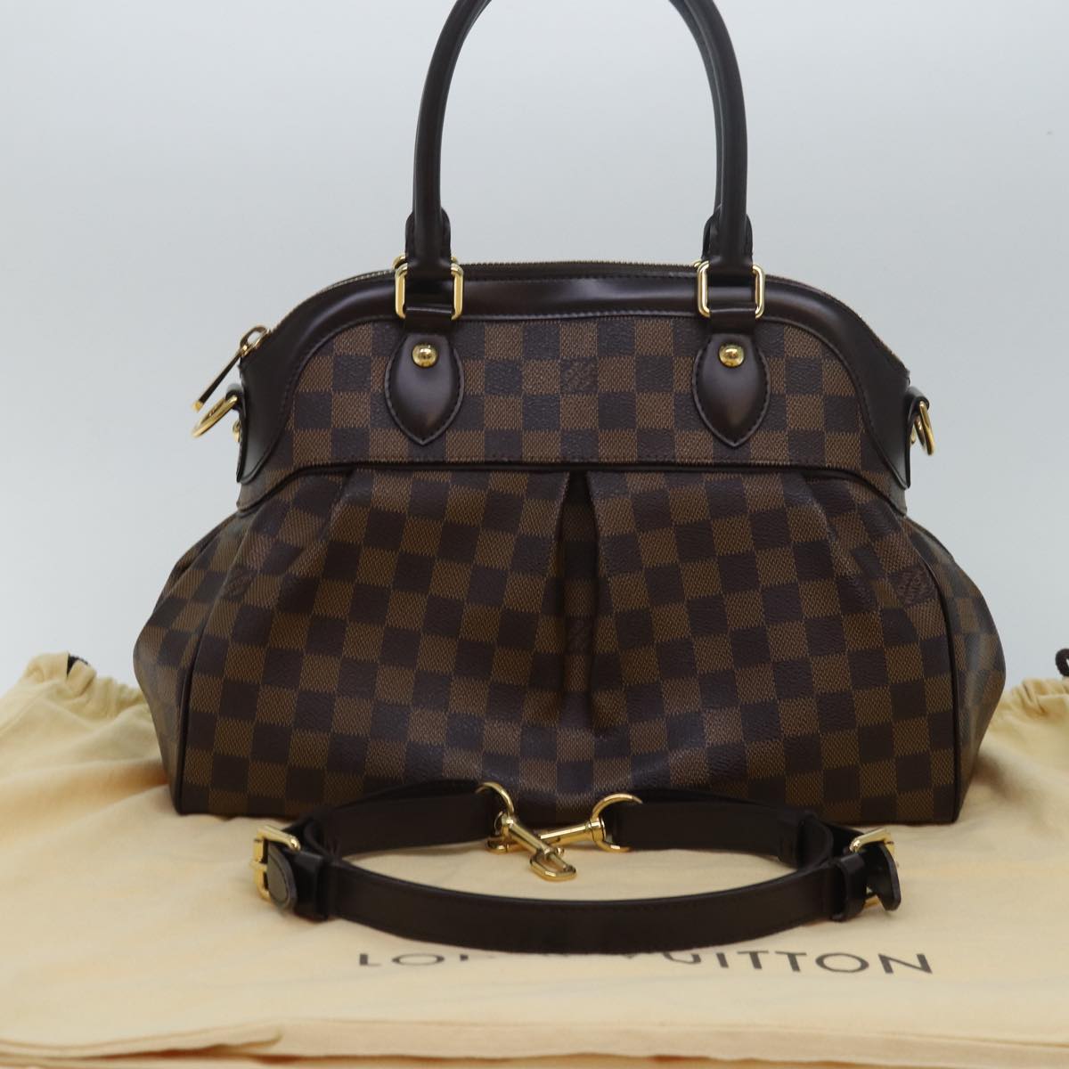Louis Vuitton Trevi Brown Canvas Handbag (Pre-Owned)