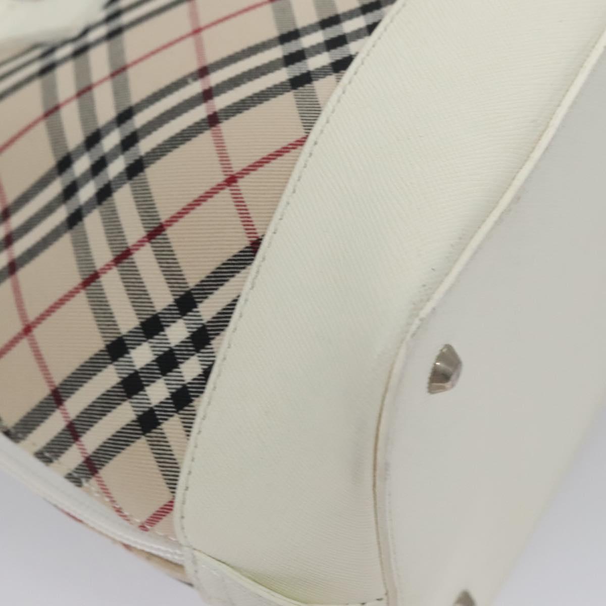 Burberry Nova Check Beige Canvas Handbag (Pre-Owned)