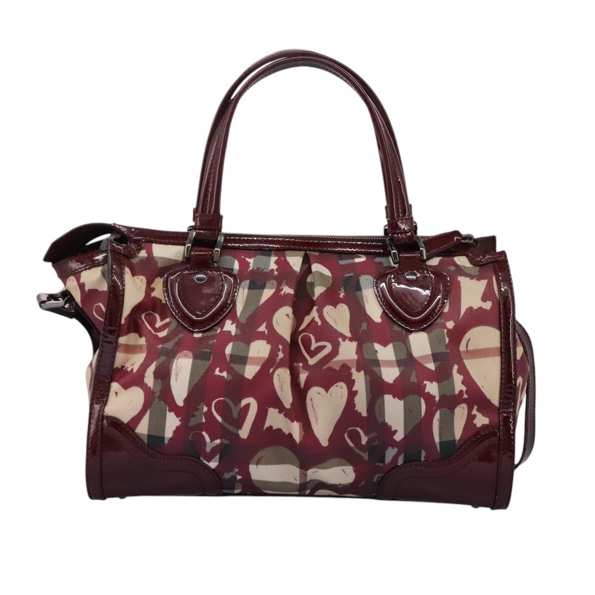 Burberry Heart Burgundy Canvas Travel Bag (Pre-Owned)