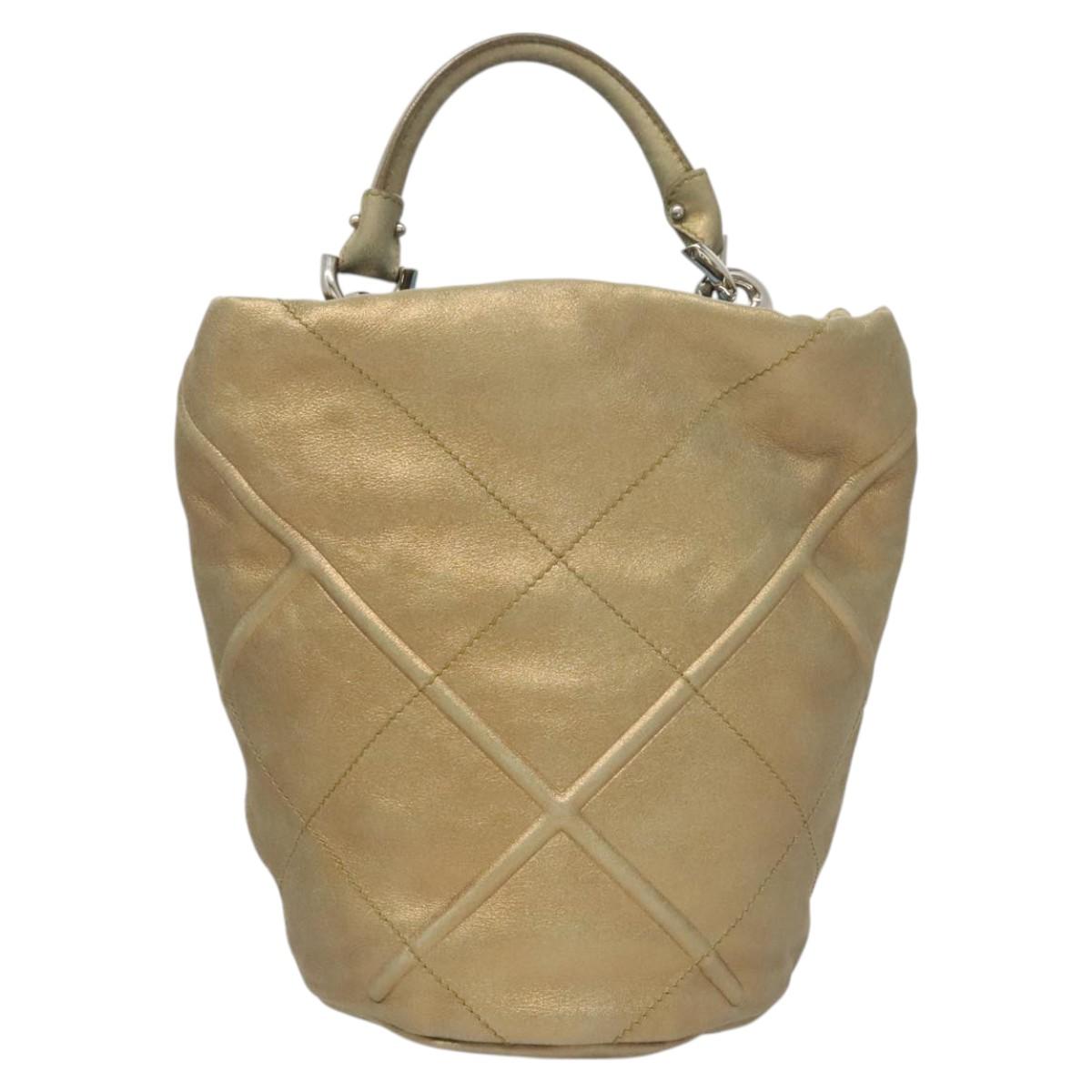 Salvatore Ferragamo Hobo Gold Suede Handbag (Pre-Owned)