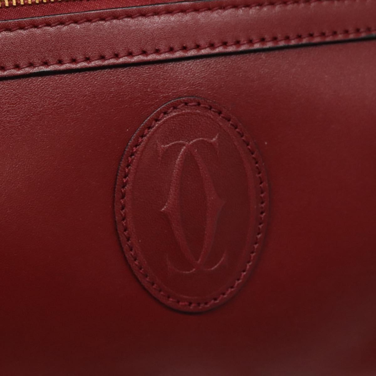 Cartier Must De Cartier Burgundy Leather Shoulder Bag (Pre-Owned)