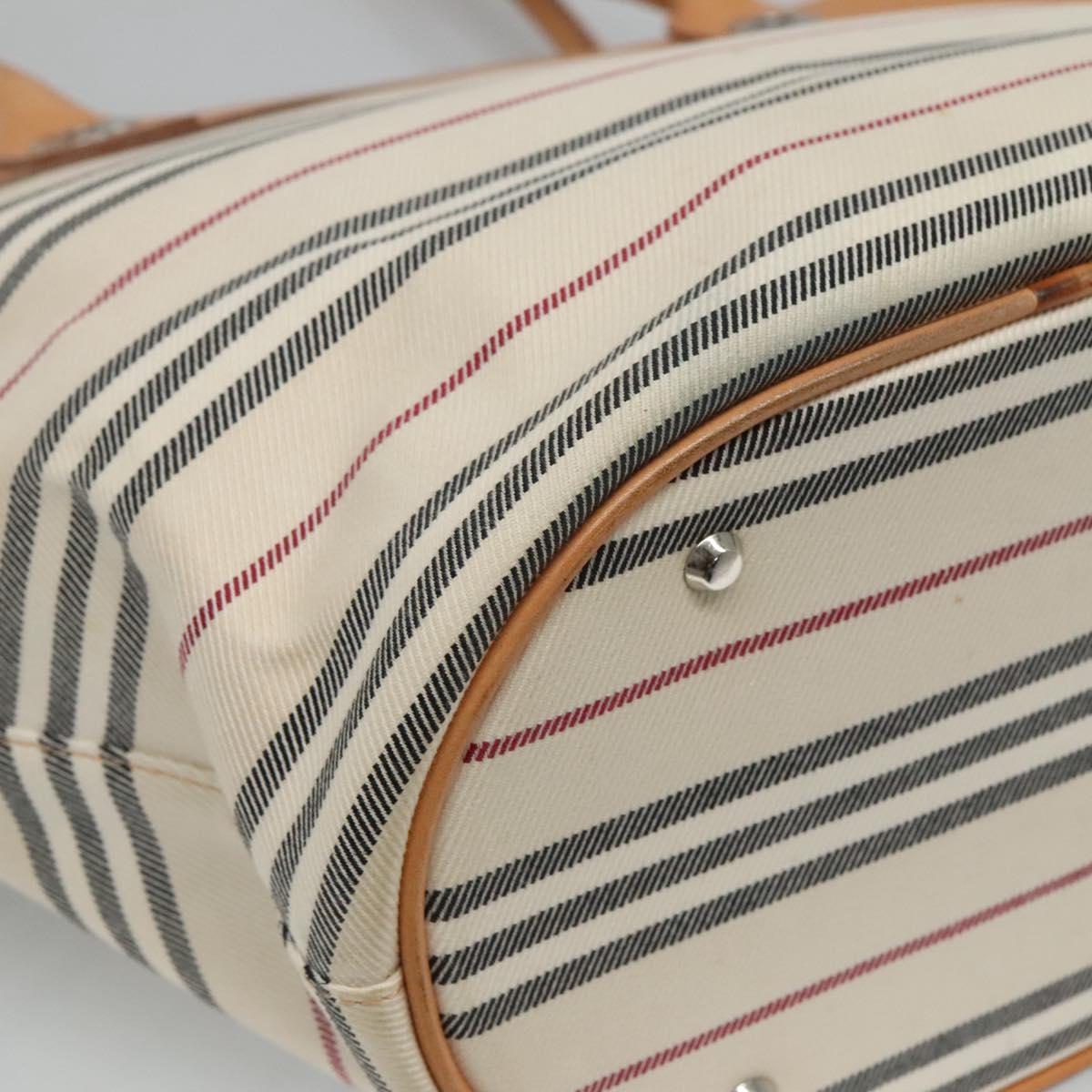 Burberry Nova Check White Canvas Tote Bag (Pre-Owned)