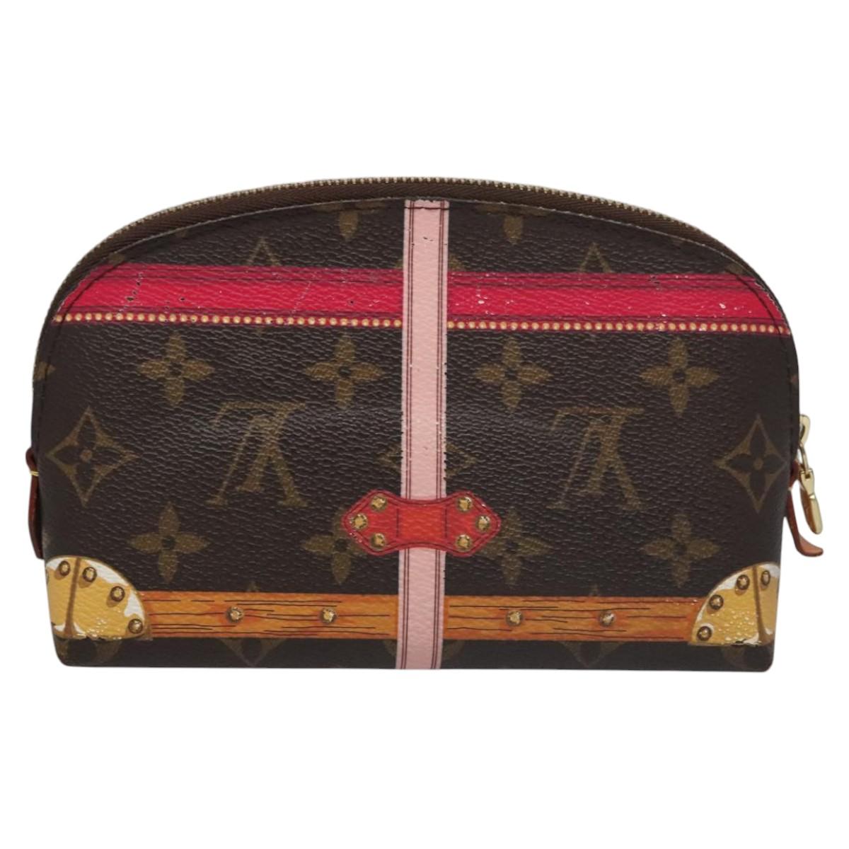Louis Vuitton Cosmetic Pouch Brown Canvas Clutch Bag (Pre-Owned)