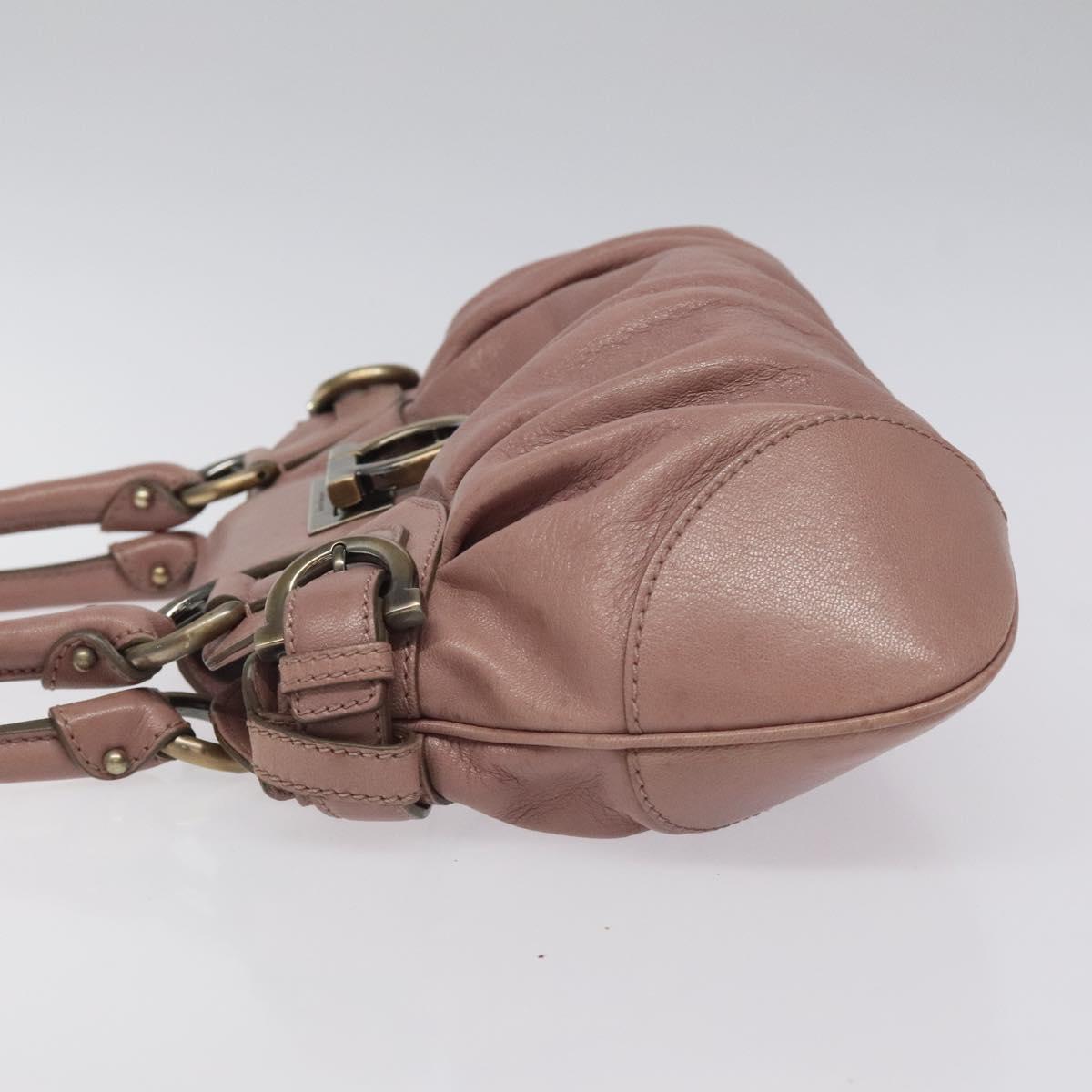 Salvatore Ferragamo Gancini Pink Leather Handbag (Pre-Owned)