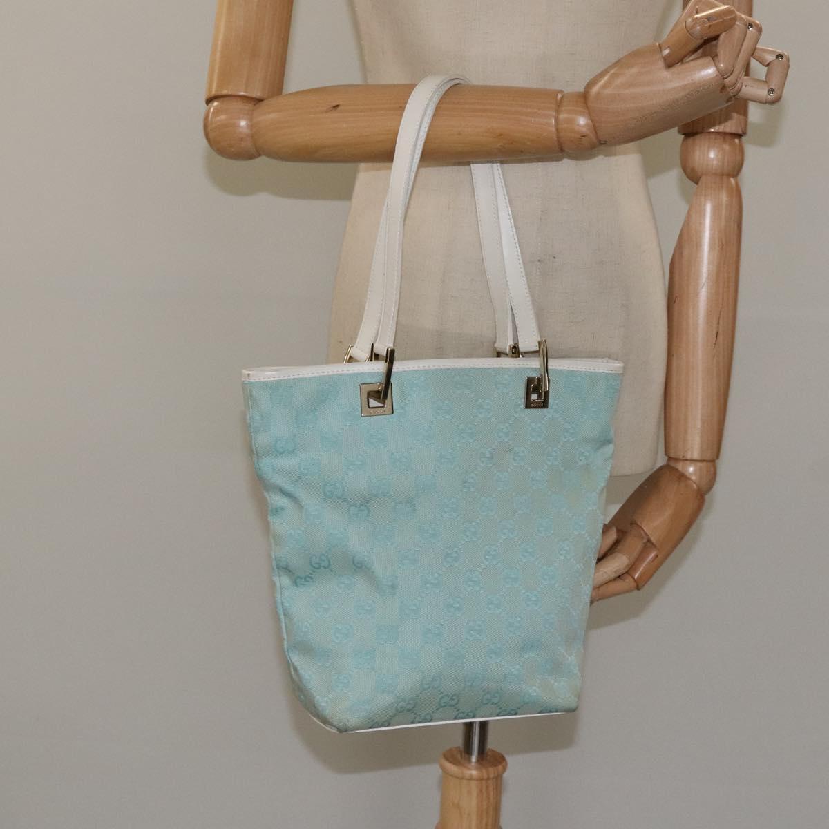 Gucci Gg Canvas Blue Canvas Tote Bag (Pre-Owned)