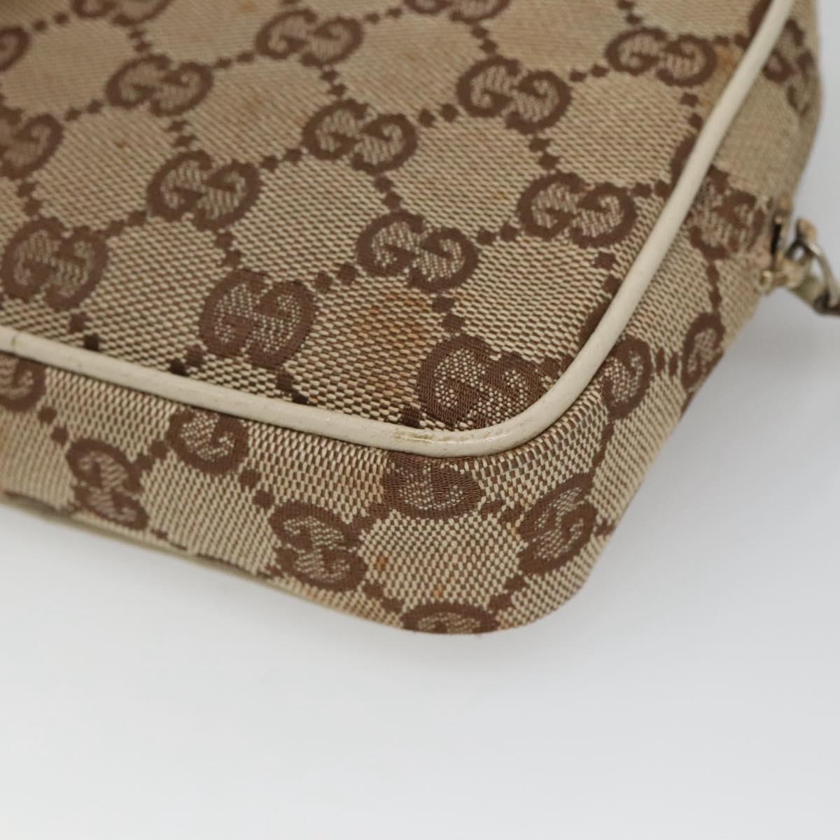 Gucci Gg Canvas Beige Canvas Shoulder Bag (Pre-Owned)