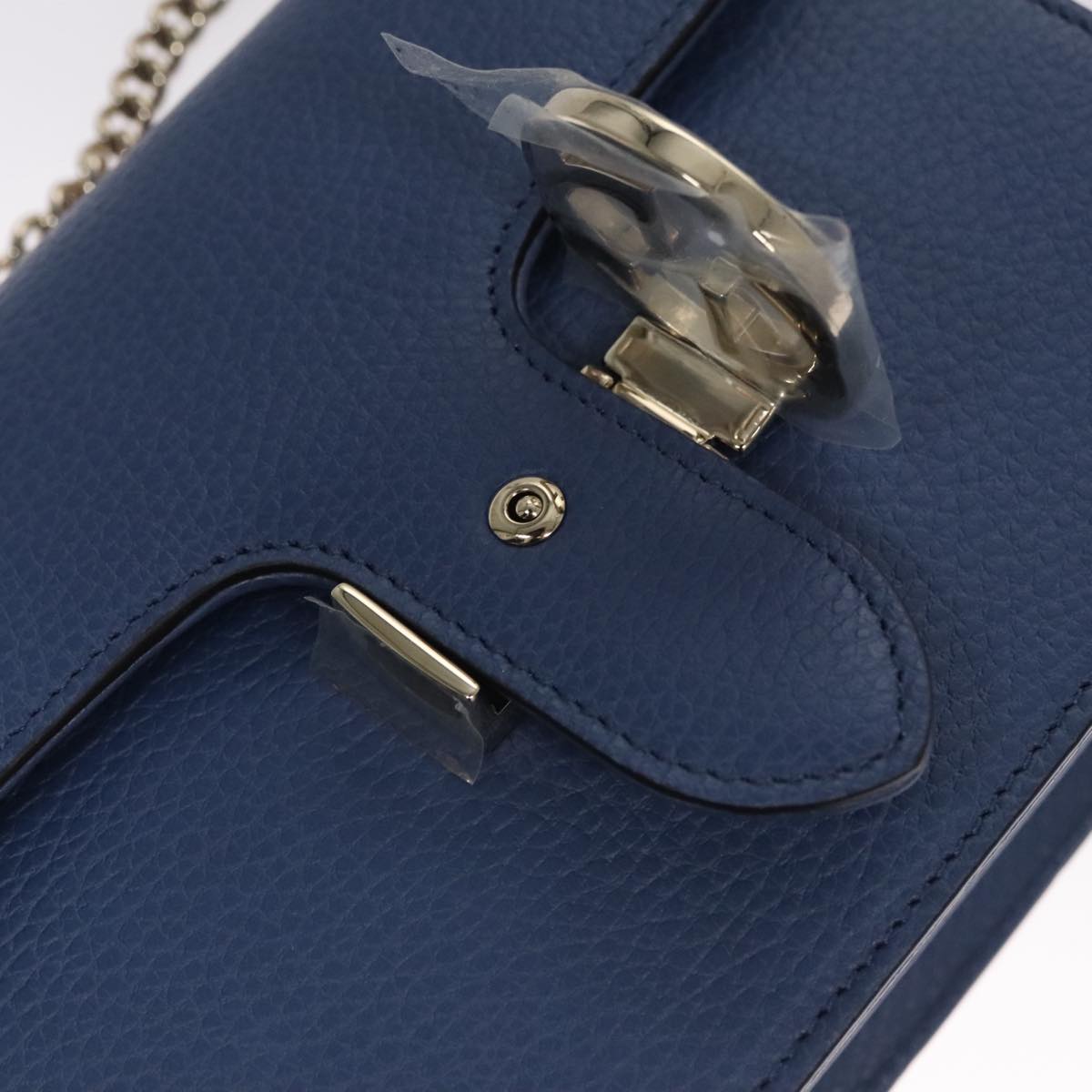 Gucci Interlocking Blue Leather Shoulder Bag (Pre-Owned)
