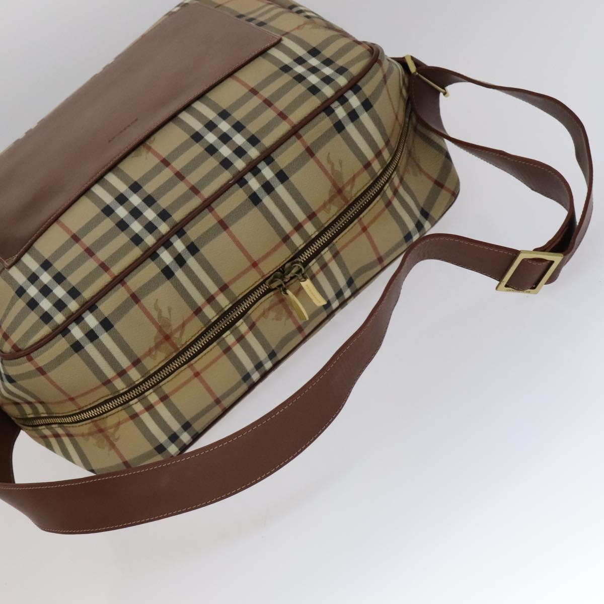 Burberry Haymarket Beige Canvas Shoulder Bag (Pre-Owned)