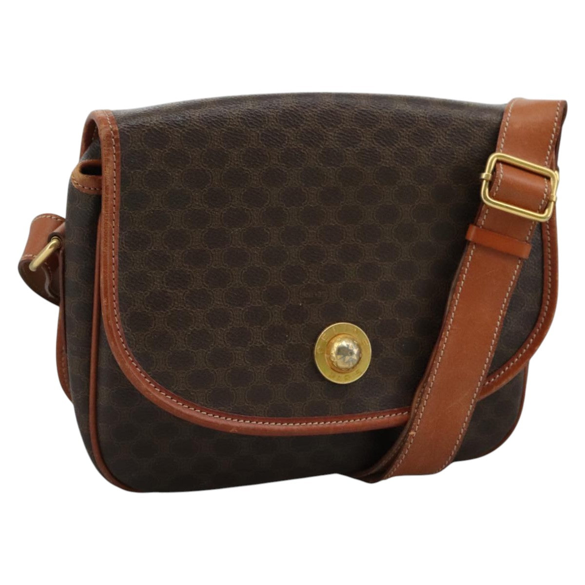 Céline Macadam Brown Canvas Shoulder Bag (Pre-Owned)