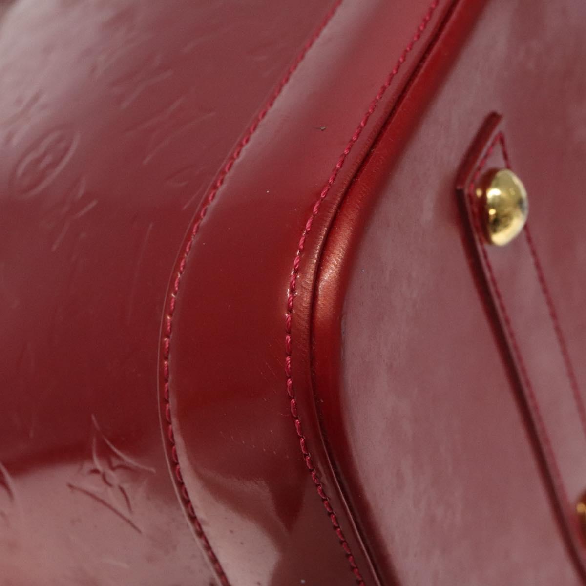 Louis Vuitton Alma Burgundy Patent Leather Handbag (Pre-Owned)