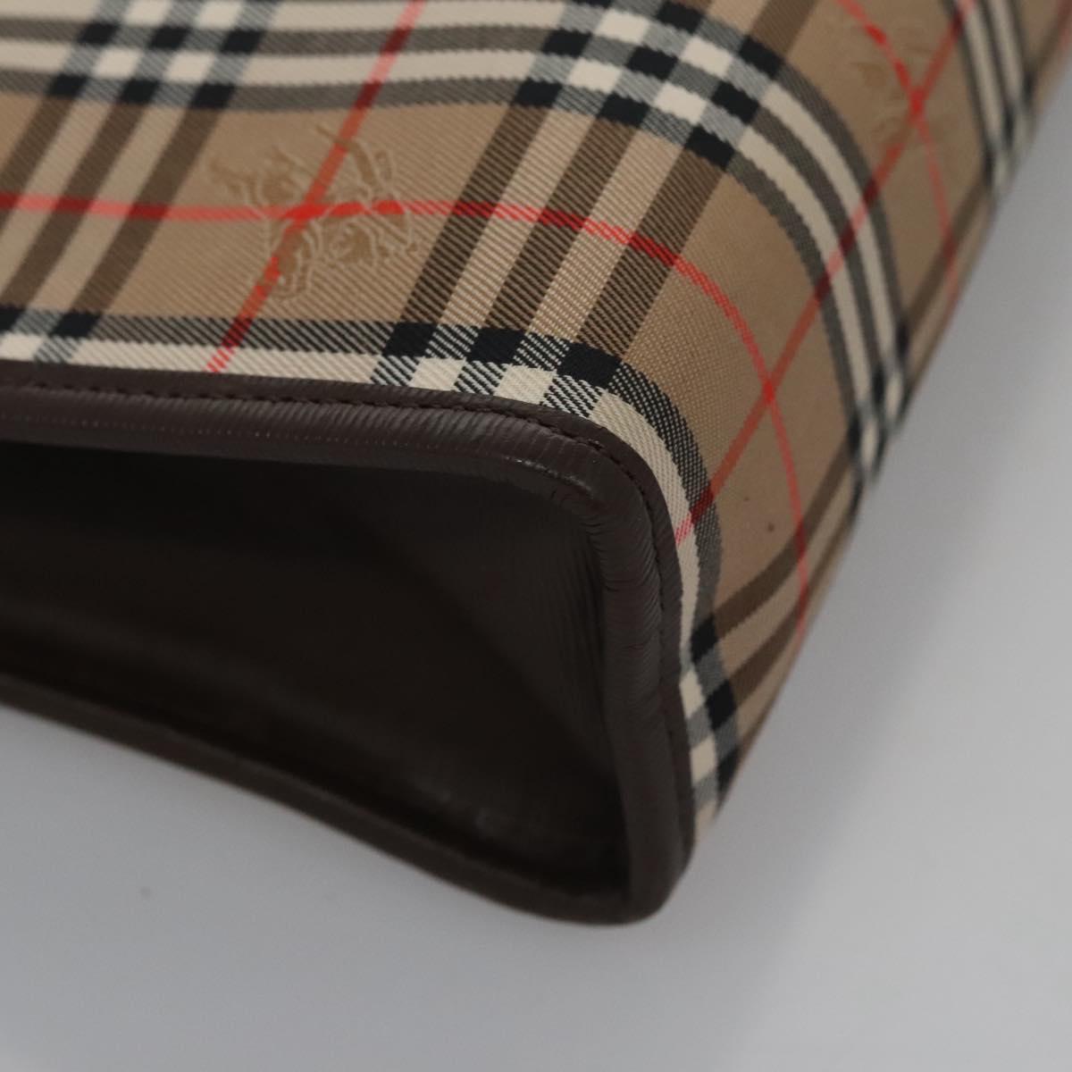 Burberry Nova Check Beige Canvas Clutch Bag (Pre-Owned)